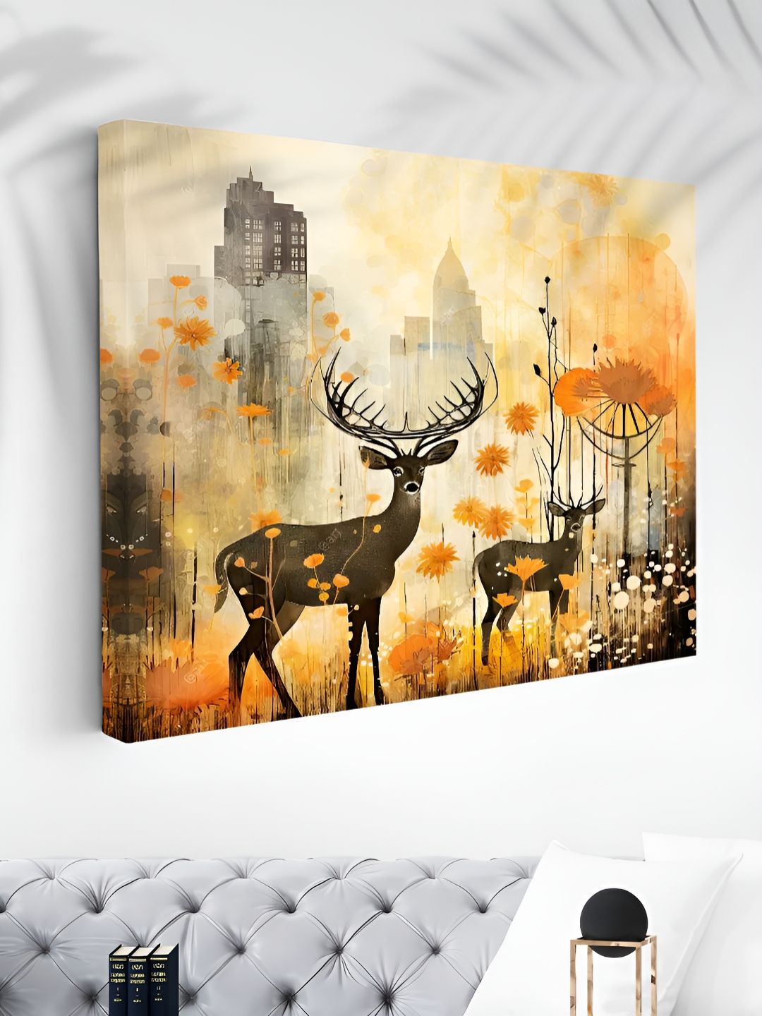 Myntra Elegant Homes Orange & Black 1 Piece Canvas Birds and Animals Wall Paintings-picture-23