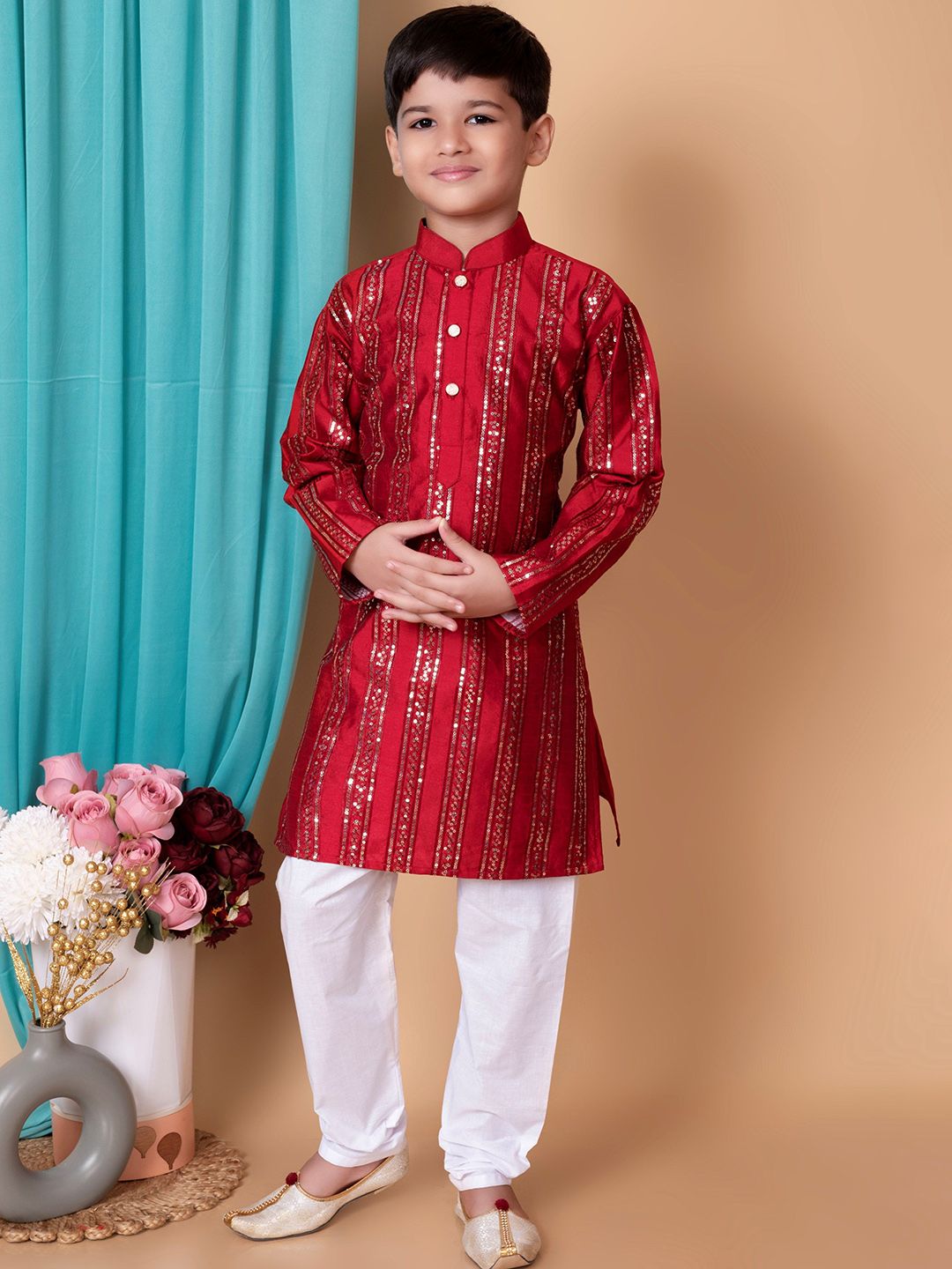 AHLAN APPARELS Boys Striped Kurta with Pyjama-image-48