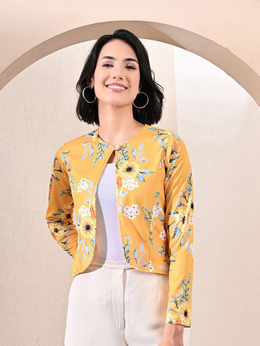 FLYING FEST Floral Printed Crop Shrug-picture-19