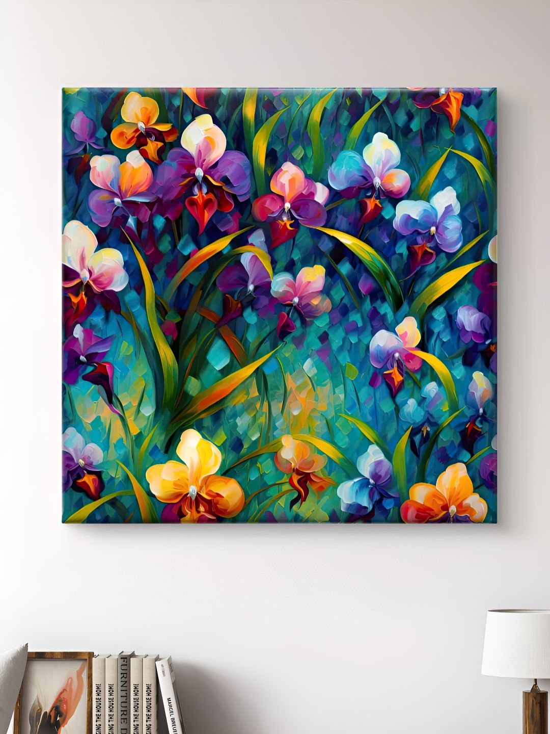 SAF Blue & Green 1 Piece Canvas Floral and Botanical Wall Paintings-picture-18