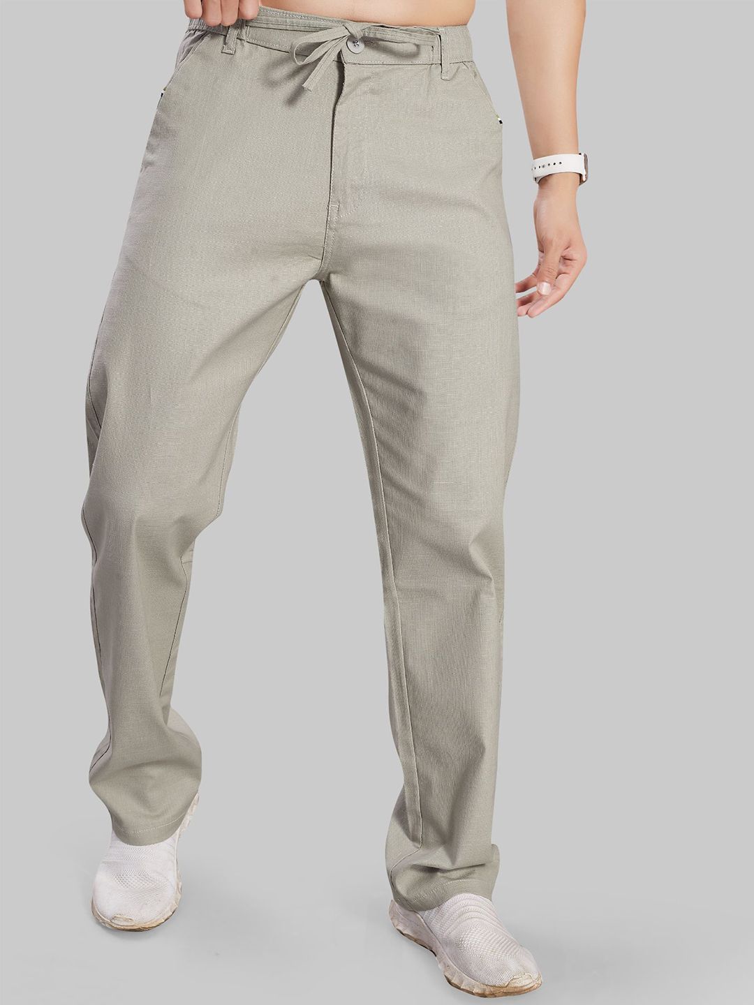 THE BEETEL HOUSE Men Relaxed Straight Fit Easy Wash Trousers-picture-24