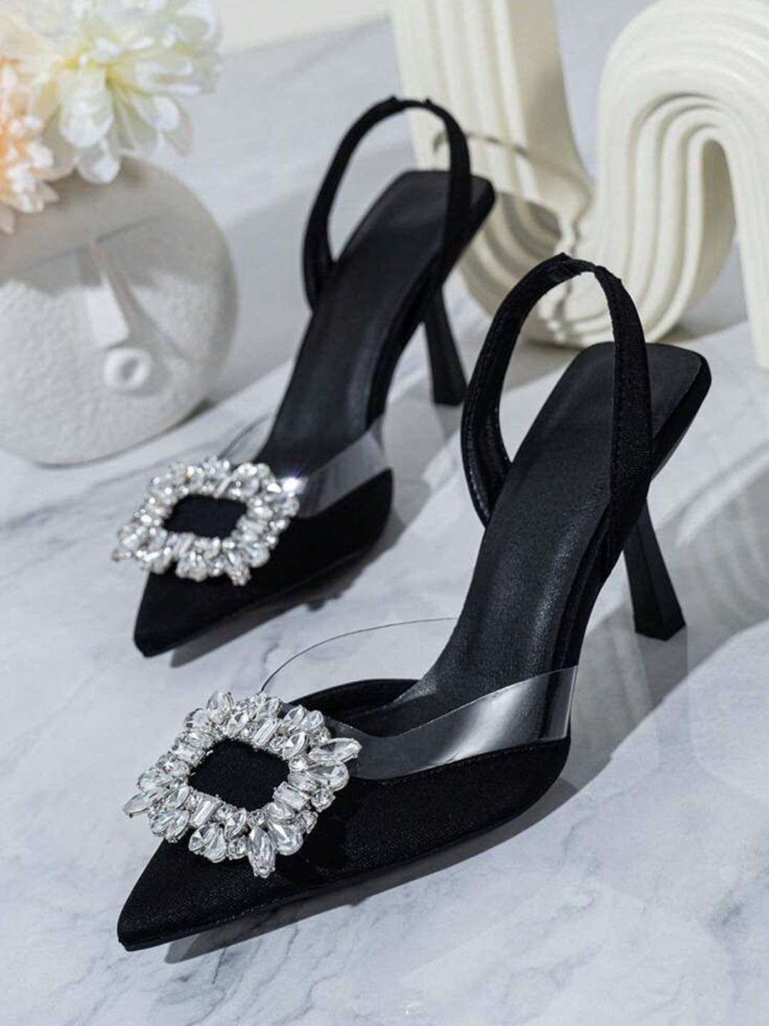 PURPLEHUNT Women Embellished Slim Heel Mules-picture-35