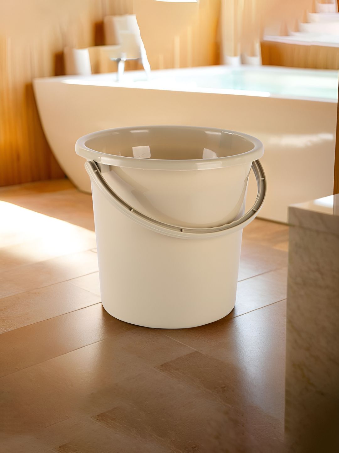 Aura Beige Solid Plastic Bath Accessories Set-picture-56