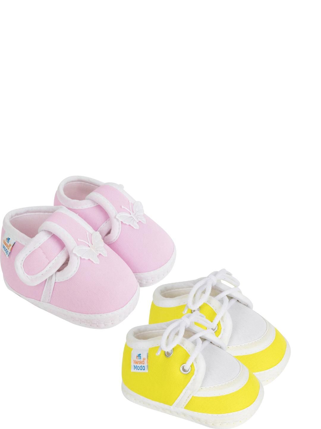 NESKA MODA 3 To 12 Months Infant Booty Combo 2 Pair Baby Skin Friendly Cotton Butterfly Booties-picture-32