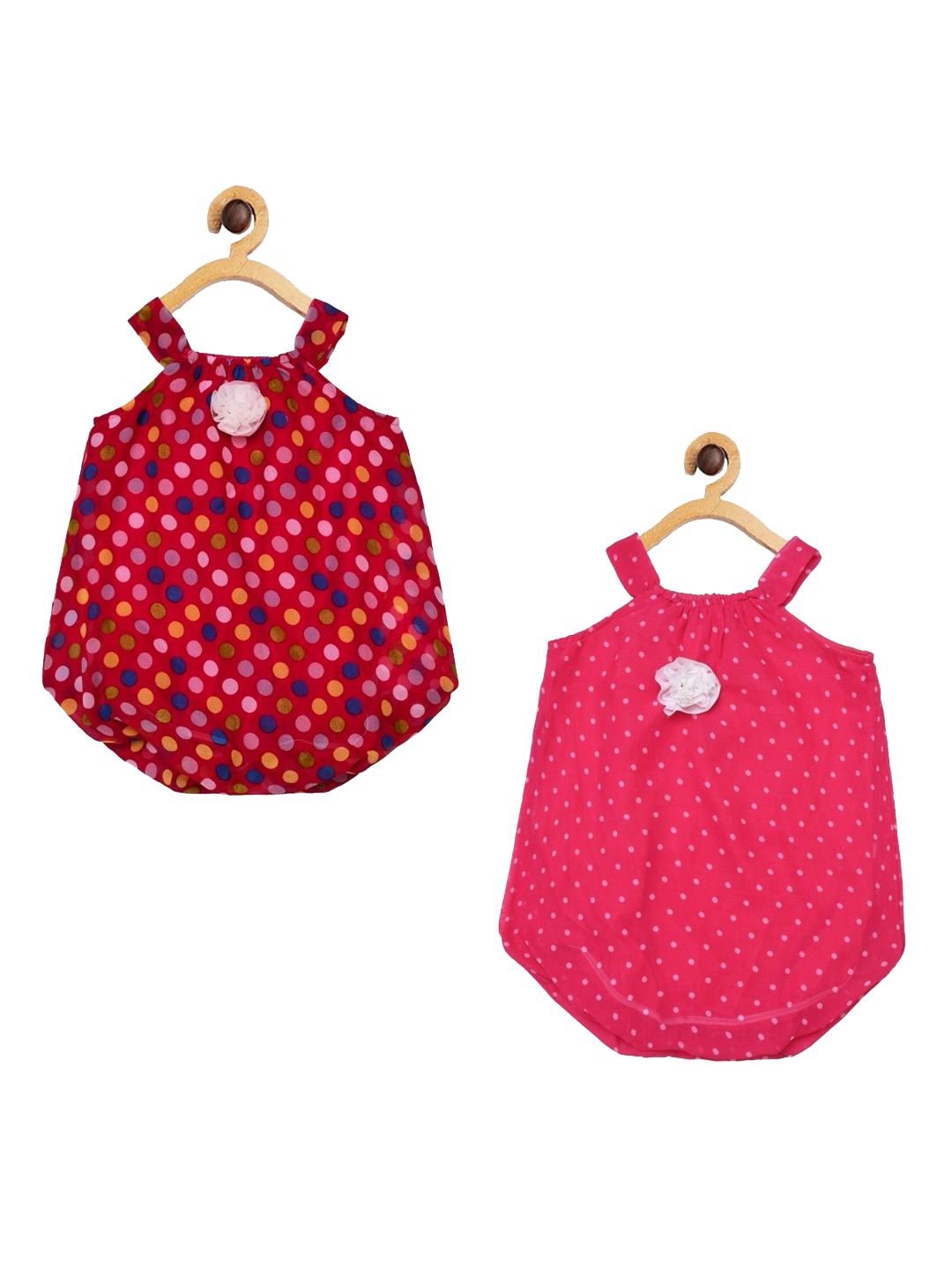 Creative Kids Infant Girls Pack Of 2 Polka Dot Printed Bodysuit-picture-43