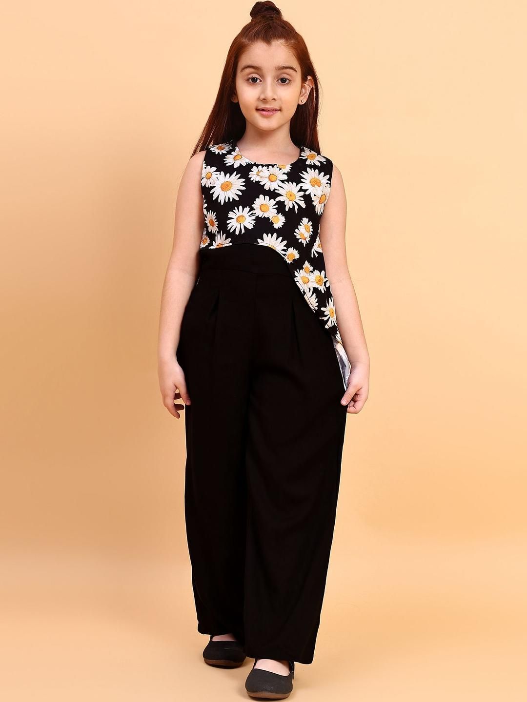 YK Black Sleeveless Floral Printed Jumpsuit-picture-24