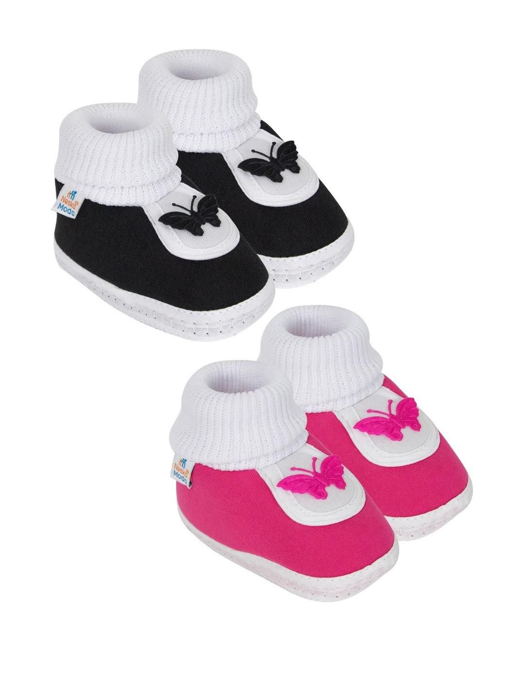 NESKA MODA 0 To 12 Months Baby Boys & Baby Girls Pack of 2 Pair Cute Soft Cotton Pre-walker Booties-picture-11