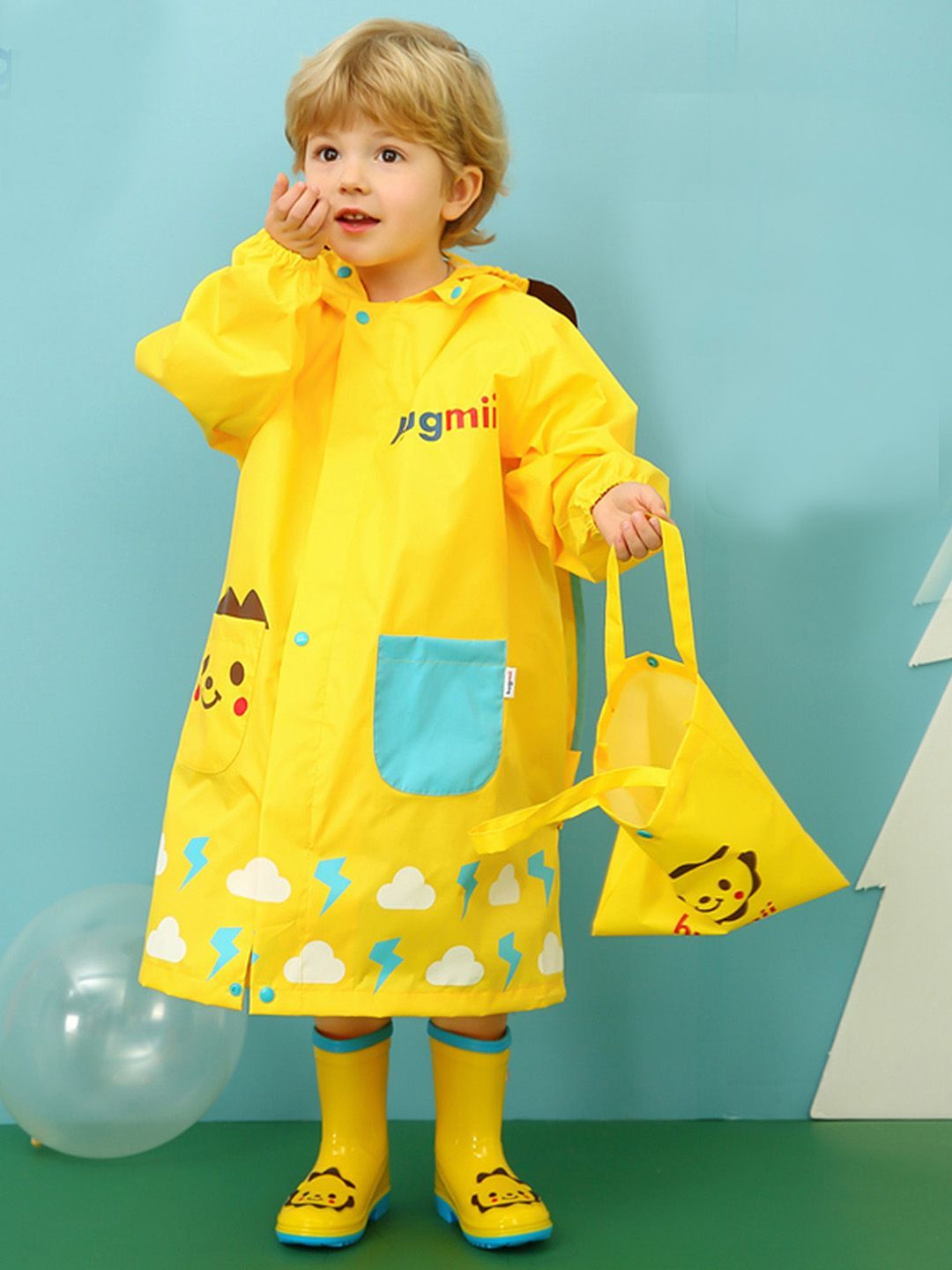 Little Surprise Box LLP Kids Cloudy 3D Lion Long Style Raincoat-picture-19