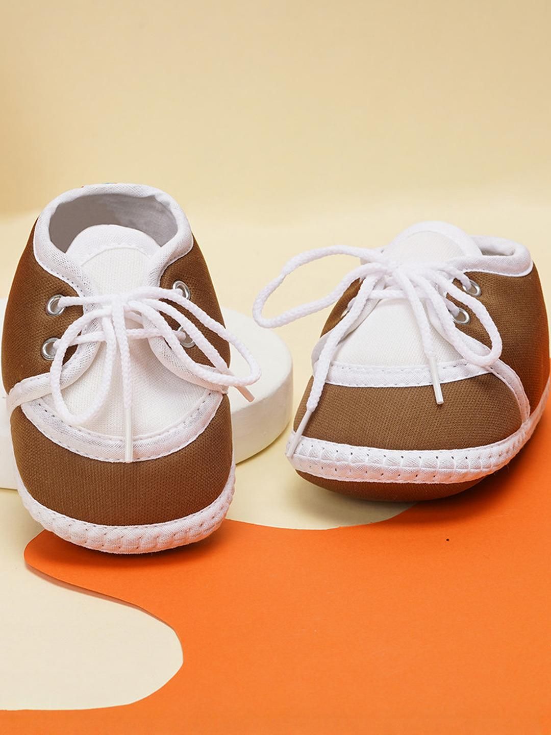 NESKA MODA 6 To 12 Months Infants Cotton Lace-up Solid Booties-picture-18