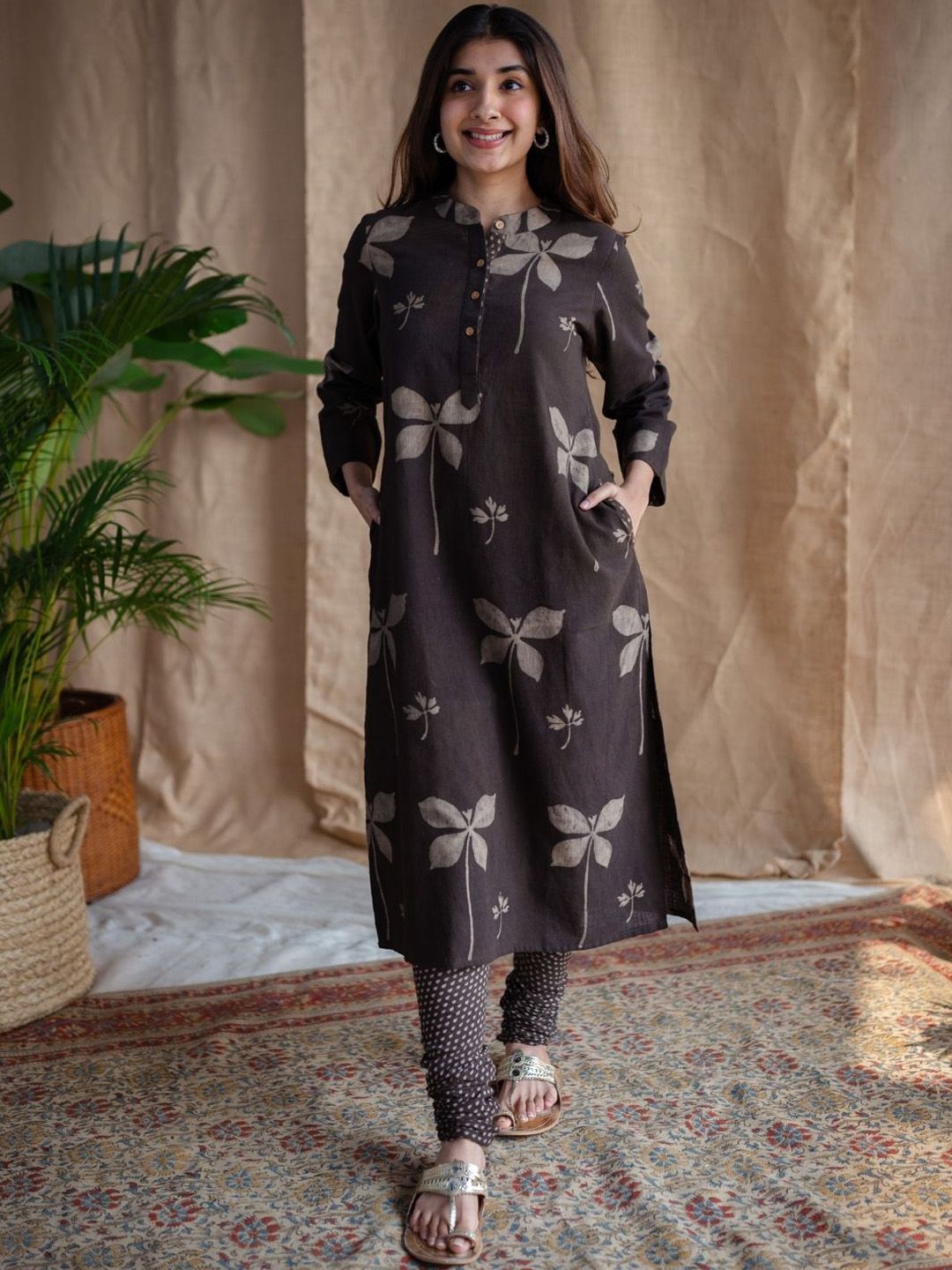 THE INDIAN ETHNIC CO Women Slim-Fit Printed Cotton Churidar-picture-29