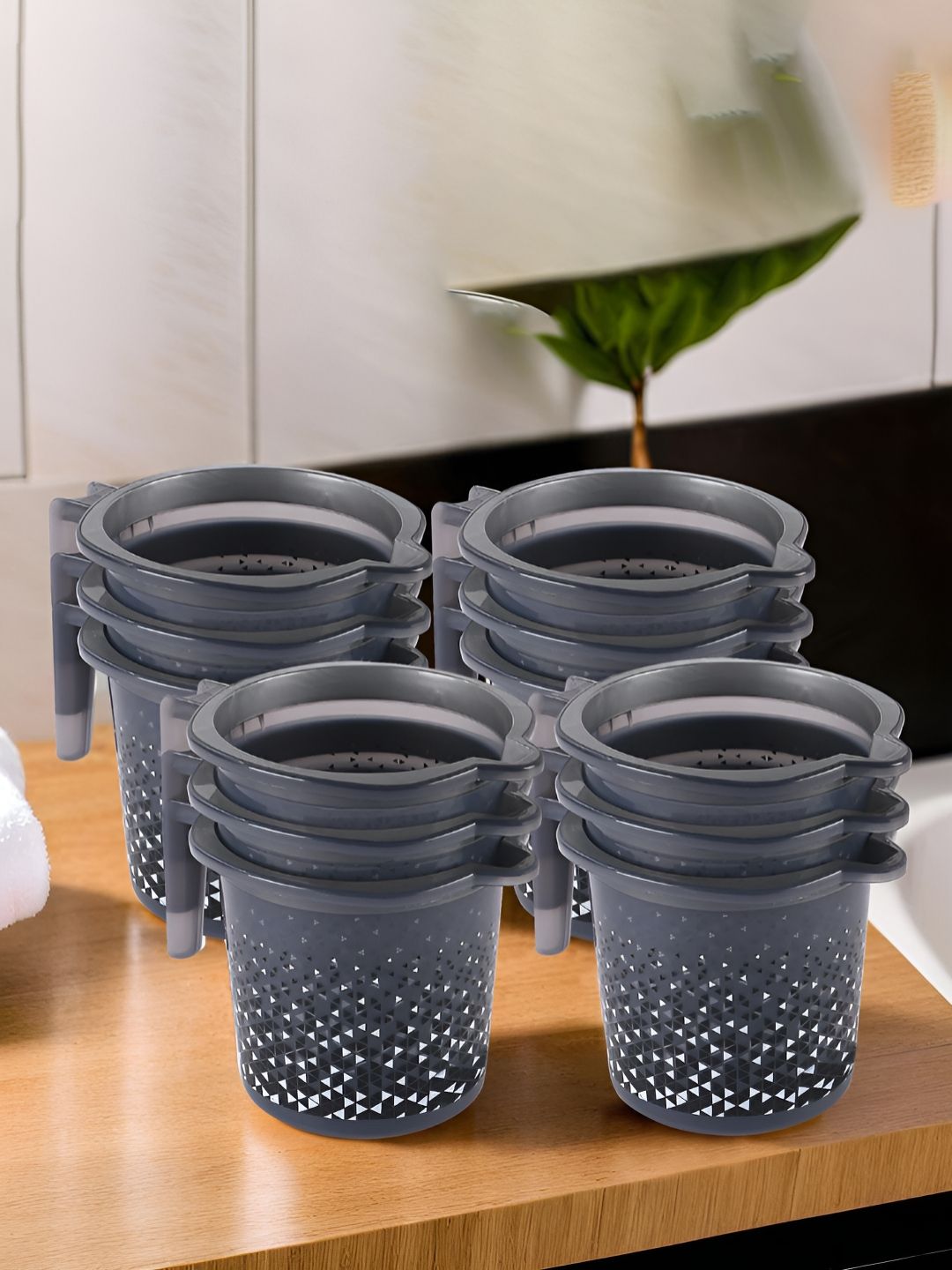 Aura Black 12 Pieces Multi-Functional Mug Bath Accessories Set-picture-51