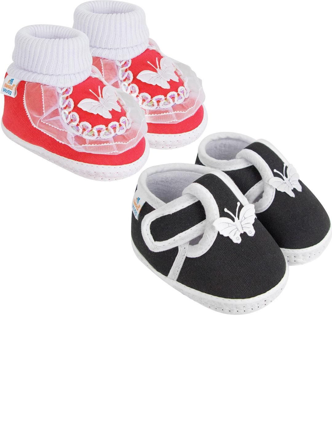 NESKA MODA 12 To 18 Month Set of 2 Pair Toddler Baby Girls Butterfly Non Slip Cotton Booties-picture-28