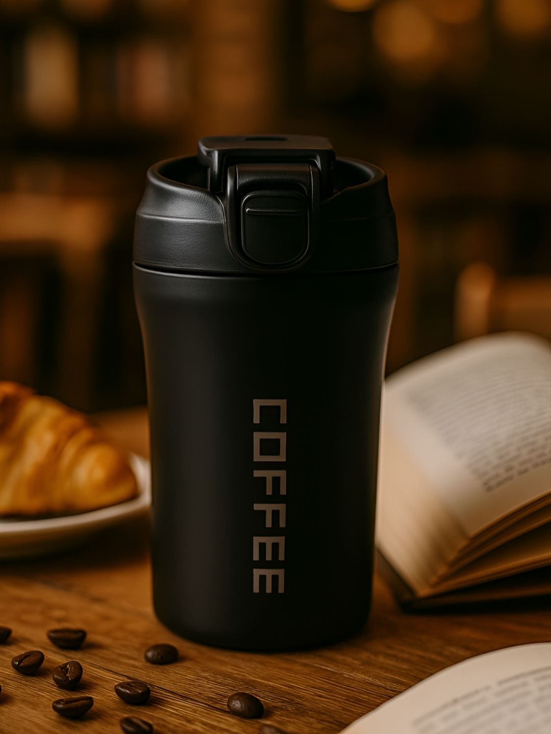 Myntra Elegant Homes Black Textured Coffee Tumbler 400 ml-image-21
