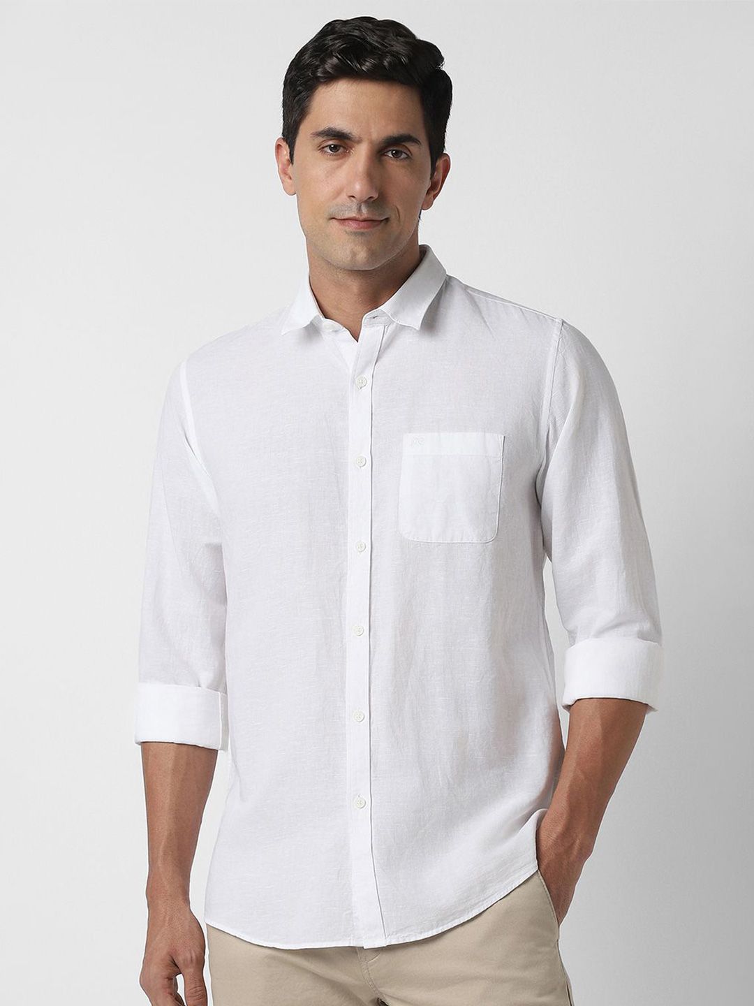 Peter England Casuals Men Solid Spread Collar Casual Shirt-picture-31