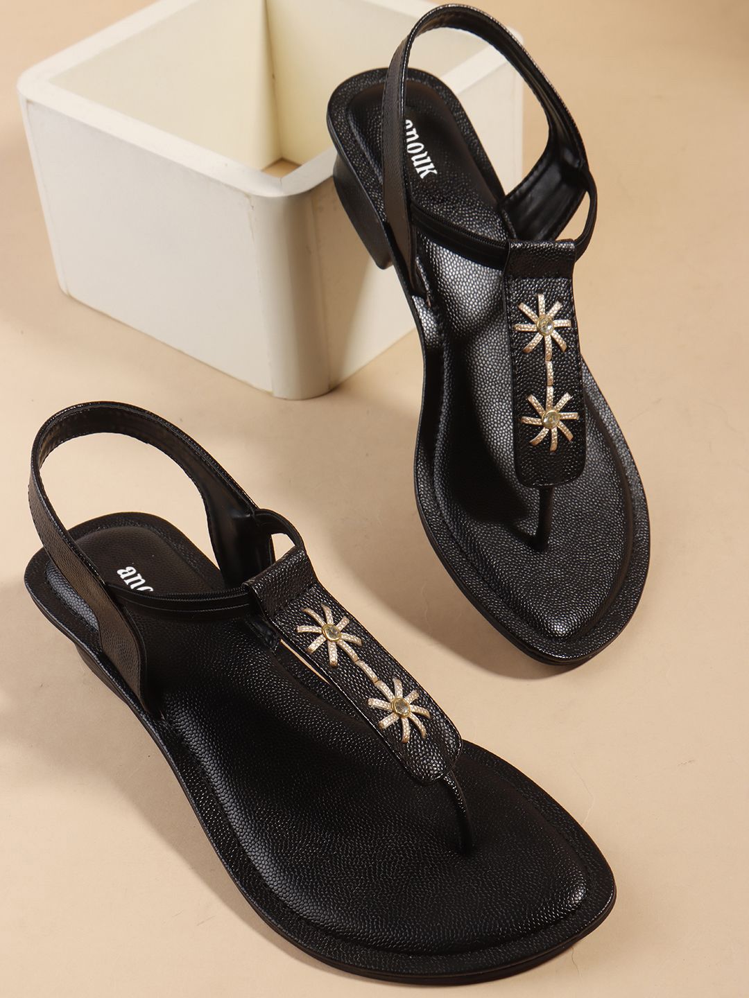 Anouk Women Textured Regular Block Heel Sandals-image-38