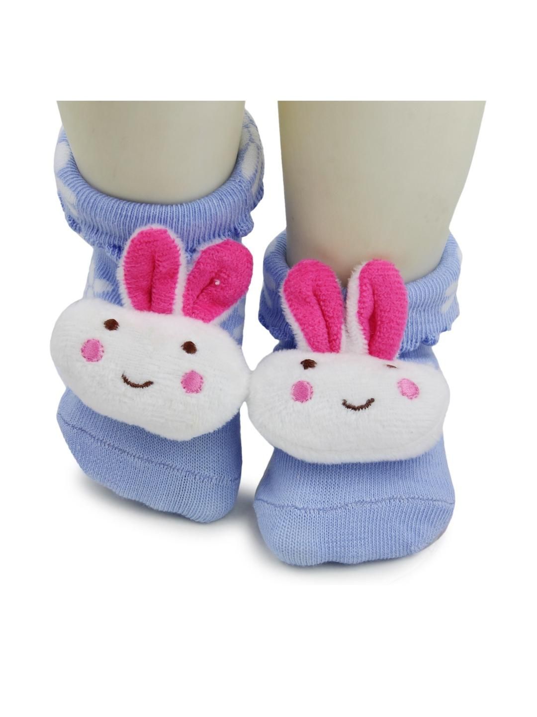 neska moda Baby Bloom Baby Boys & Girls 0 To 2 Years 1 Pair Cotton Rabbit Face Ankle Socks/ Booties-picture-18