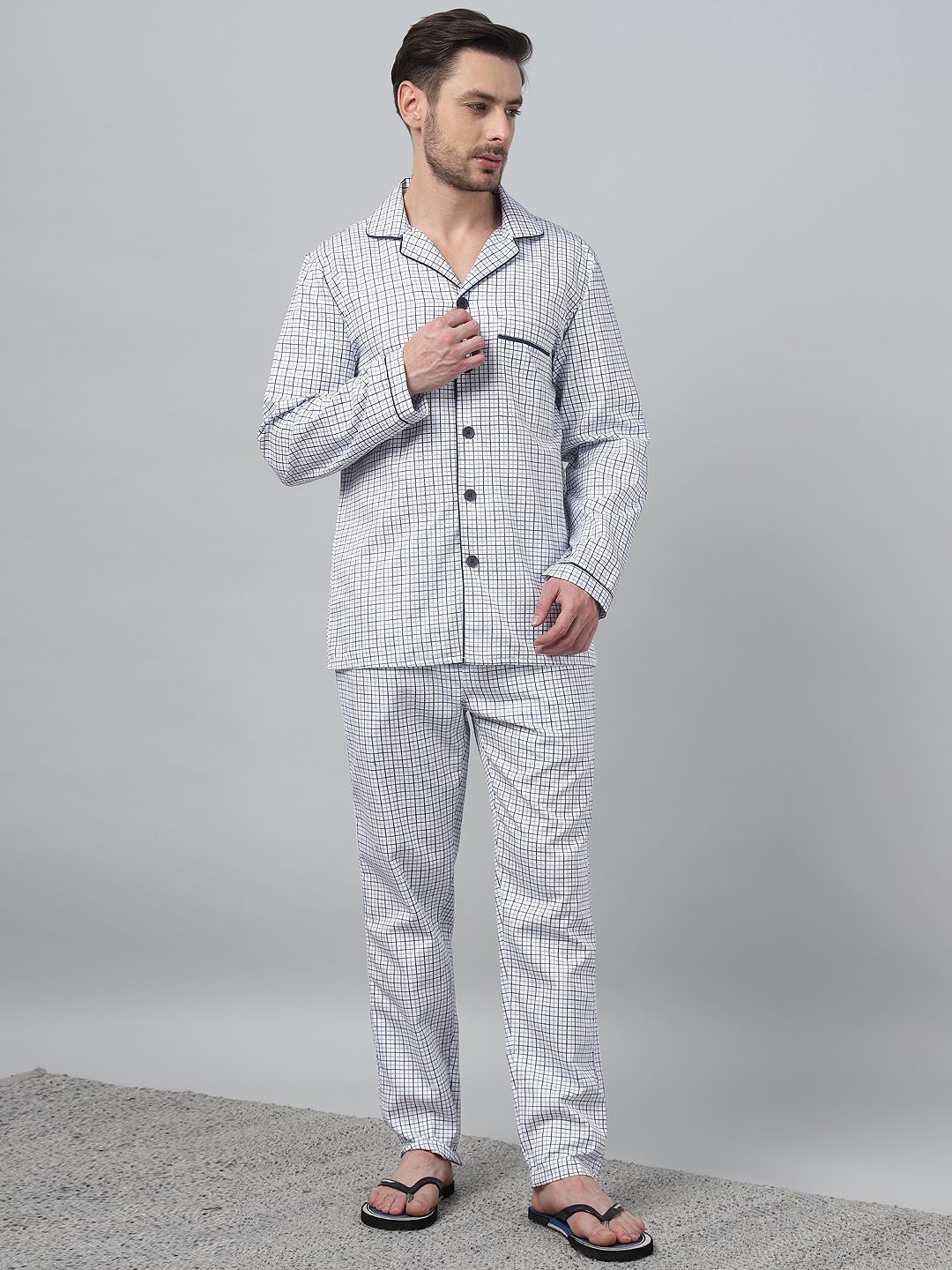 Hancock Men Checked Night suit-picture-51