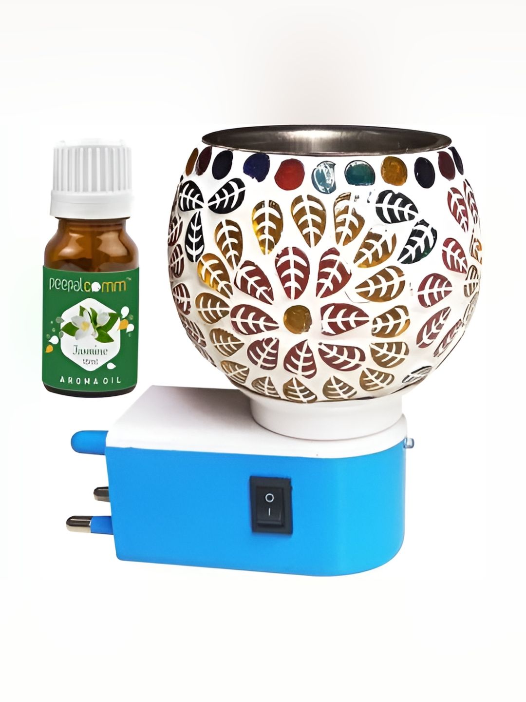 PEEPALCOMM White & Brown Leaf Pattern Electric Kapoordani With Jasmine Oil-10 ml-image-42