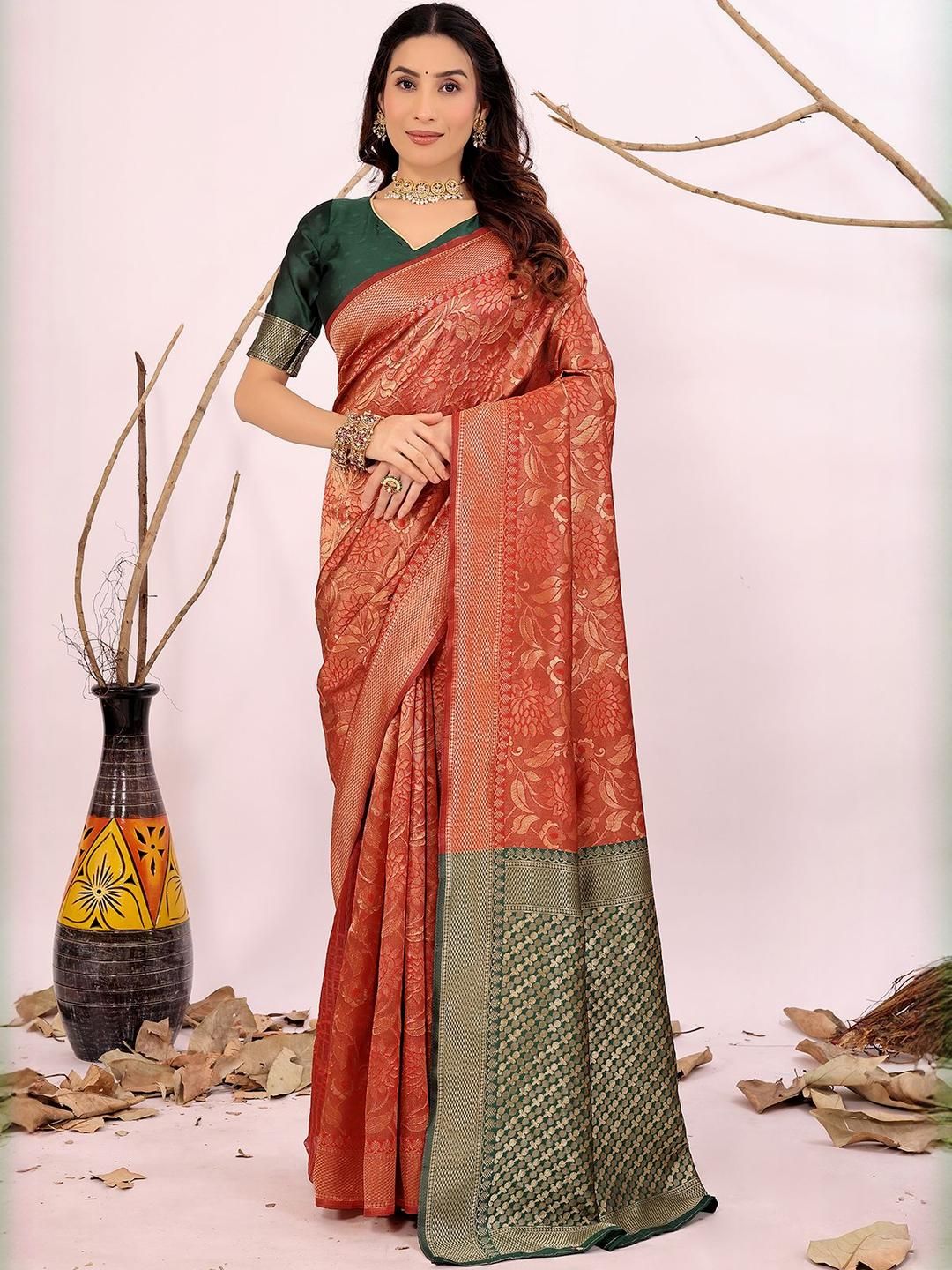 Moda Rapido Woven Design Zari Silk Cotton Kanjeevaram Saree-picture-20