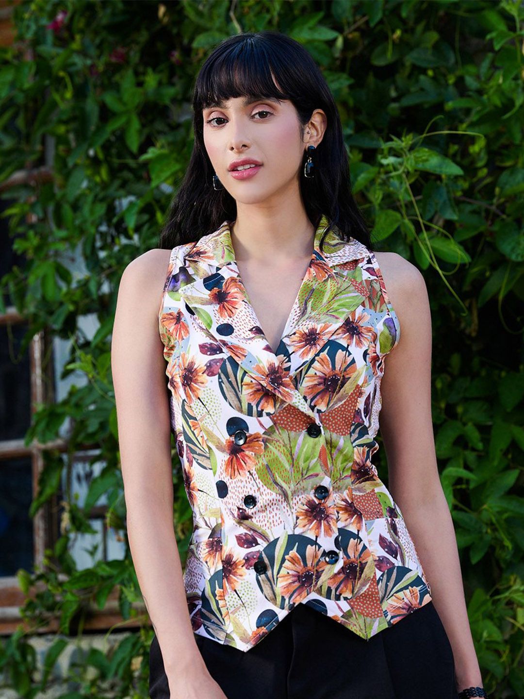 TANDUL Woven Floral Printed Waistcoat-picture-29