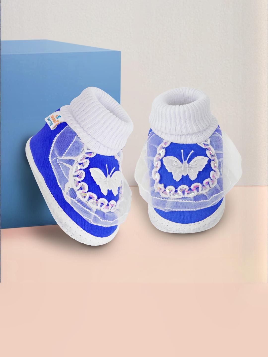 NESKA MODA 3 To 12 Months Infants Cute Cotton Pre-Walker Butterfly Frill Booties-picture-56