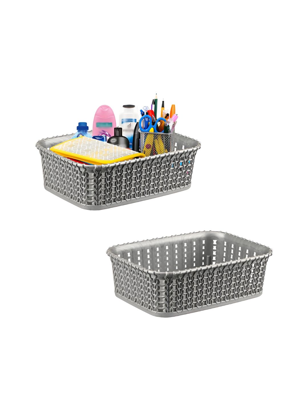 Aura Grey 2 Pcs Regular Multi-Utility Organisers-picture-51
