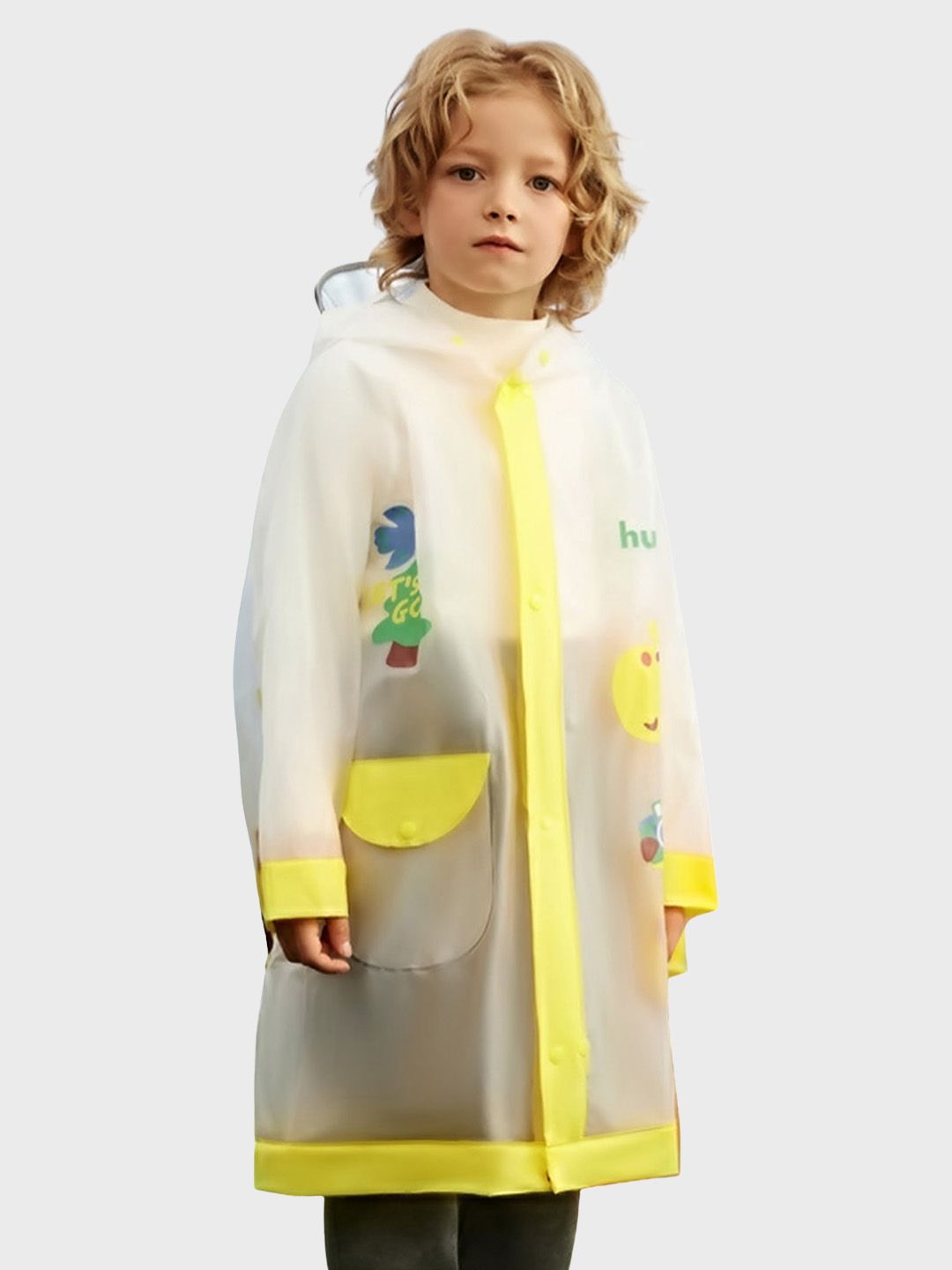 Little Surprise Box LLP Kids Tall Giraffe Bordered Translucent Long Style Raincoat-picture-58