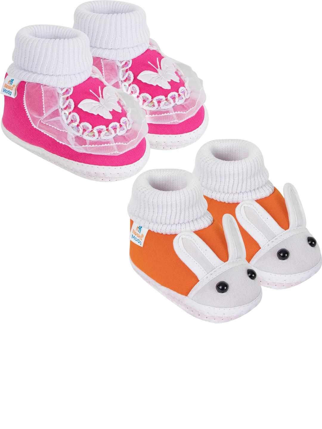 NESKA MODA 12 To 18 Month NonSlip Set of 2 Pair Toddler Baby Unisex Soft Cotton Rabbit Face Booties-picture-29