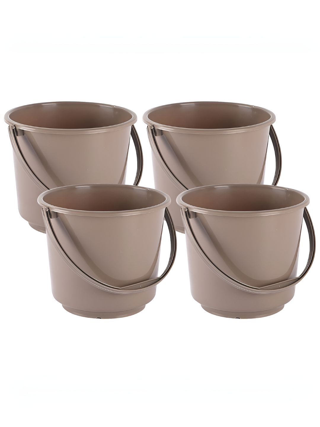 Aura Brown 4 piece Solid Plastic Bath Accessories Set-image-17