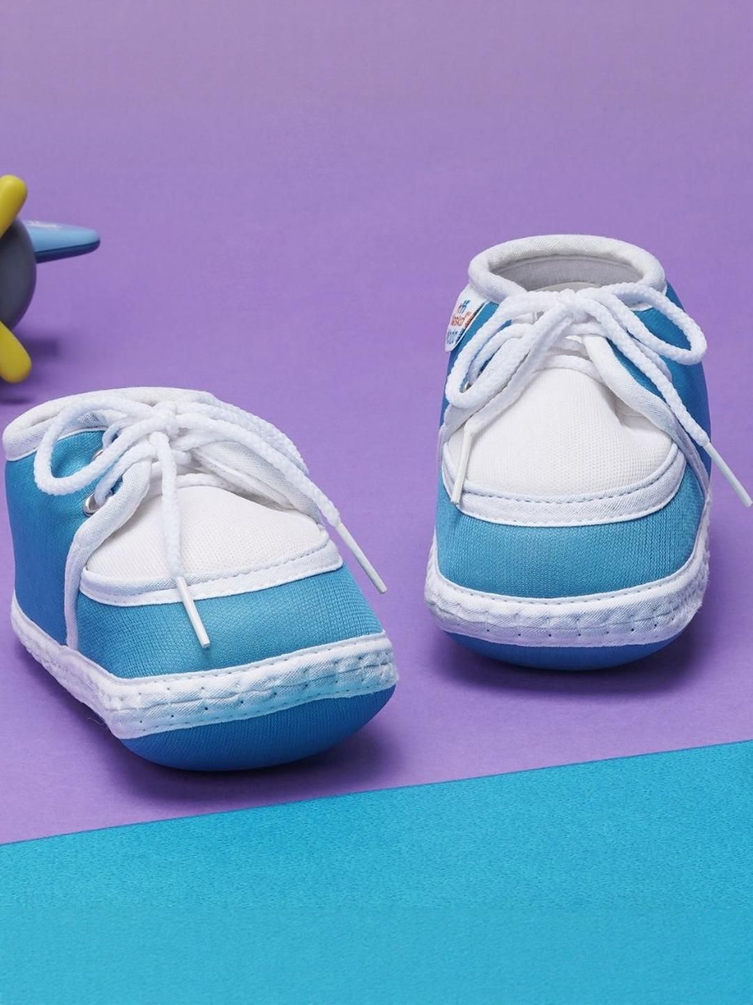 NESKA MODA Kids-Unisex Blue Cotton Booties-image-41