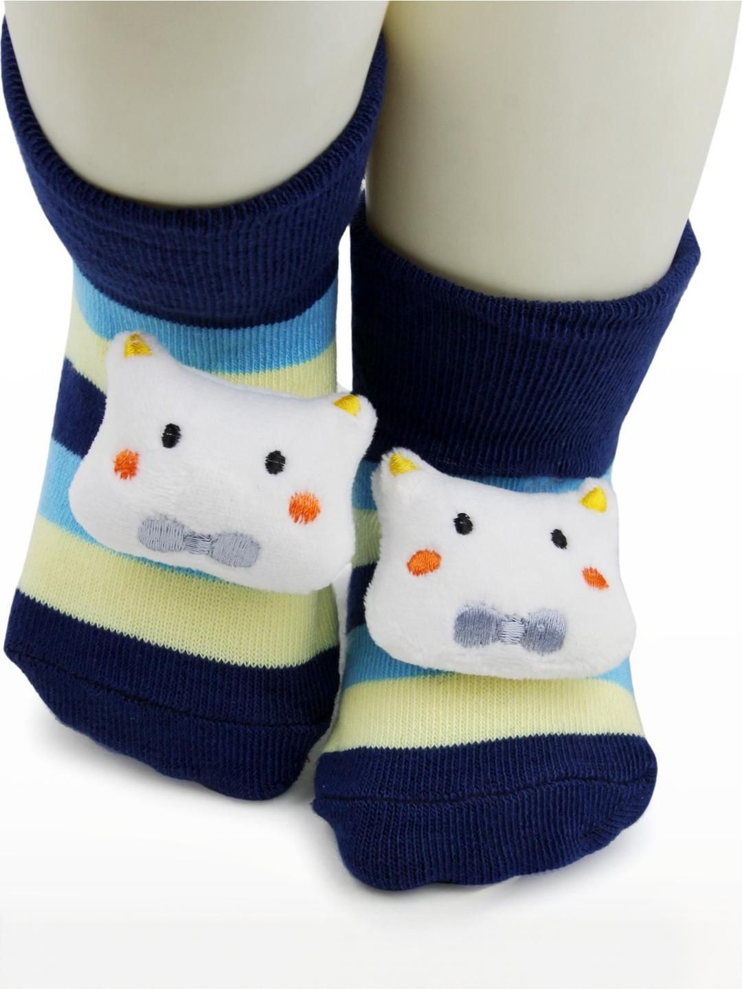 neska moda Baby Bloom Infants 0 To 2 Years 1 Pair Cotton Cat Face Ankle Socks/ Booties-picture-47
