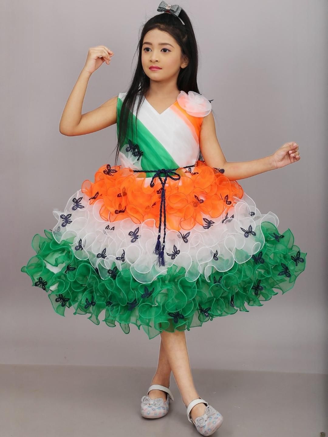 Jhilik Garments Girls Cutiepie tri-coloured notional theme sleeveless frocks-picture-11