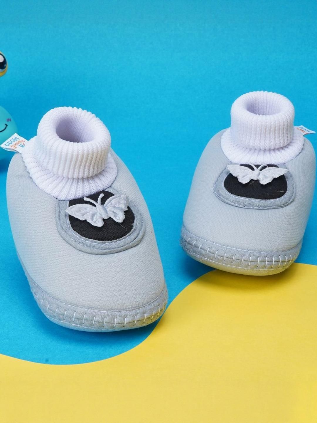 NESKA MODA 6 To 12 Months Baby Girls & Baby Boys Soft Cotton Cute Butterfly Booties-picture-33