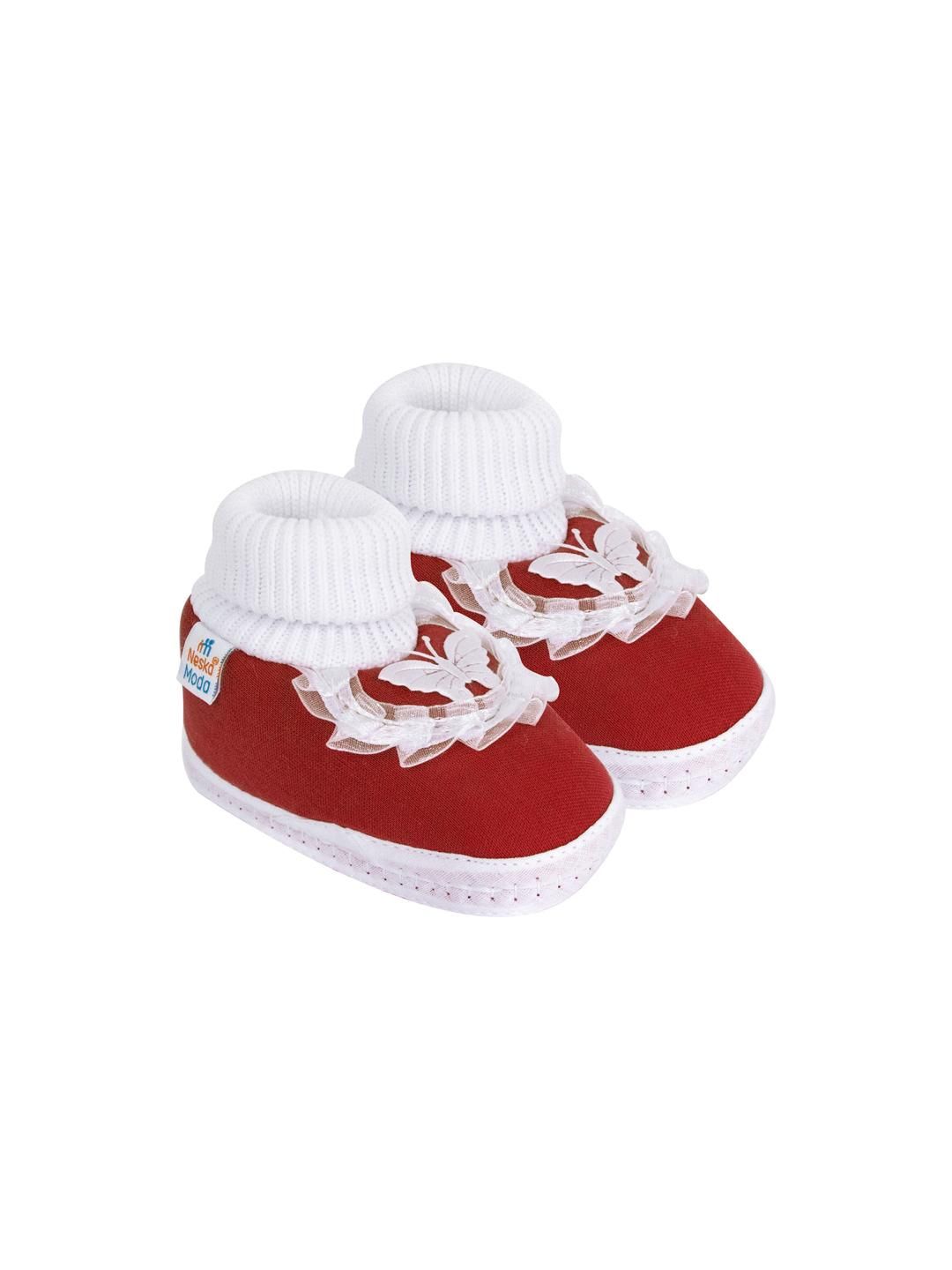 NESKA MODA 3 To 12 Months Baby Boys & Baby Girls Cute Cotton Pre-Walker Butterfly Frill Booties-picture-47
