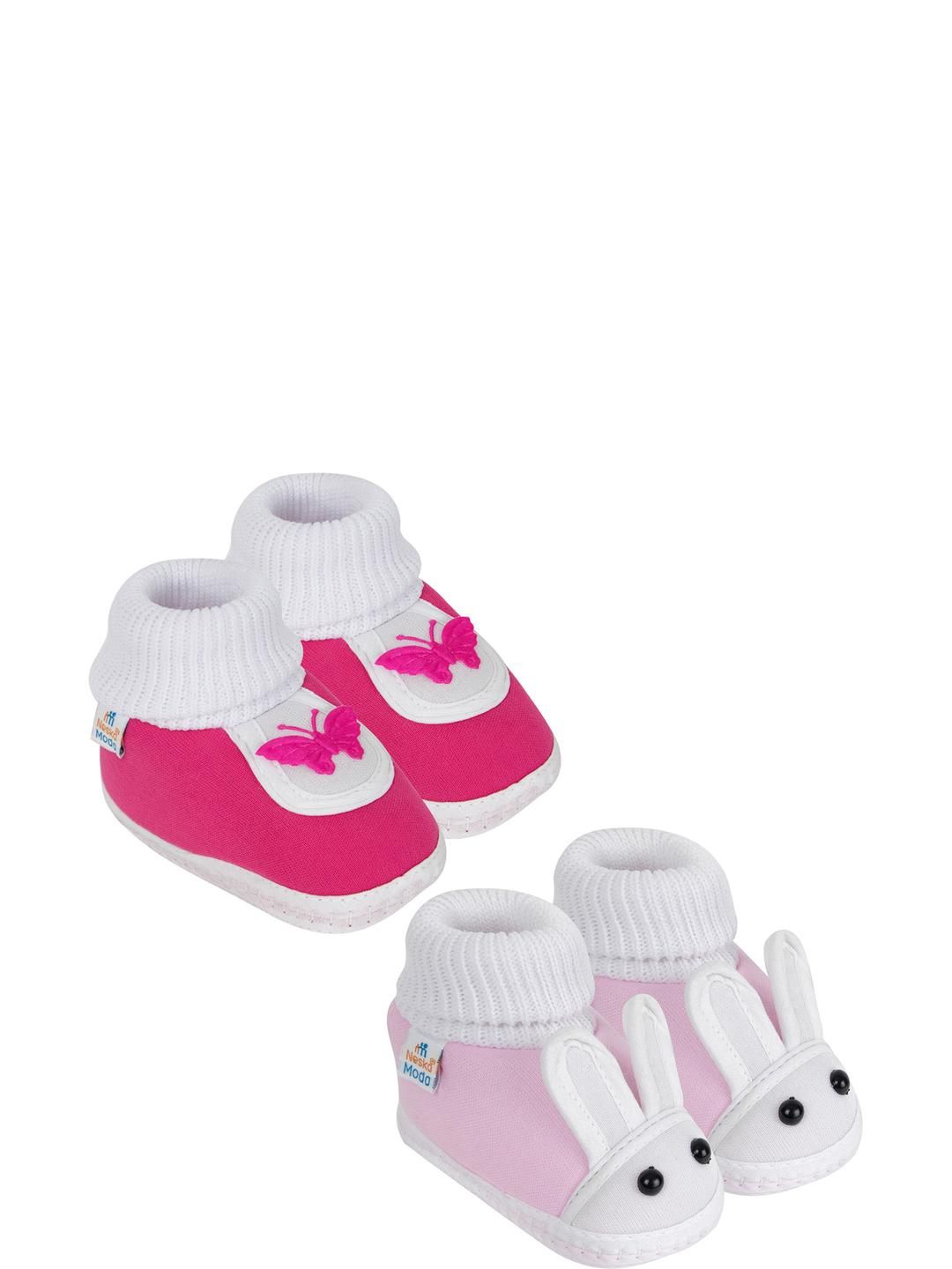 NESKA MODA 12 To 18 Month NonSlip Set of 2 Pair Toddler Baby Unisex Soft Cotton Rabbit Face Booties-picture-24
