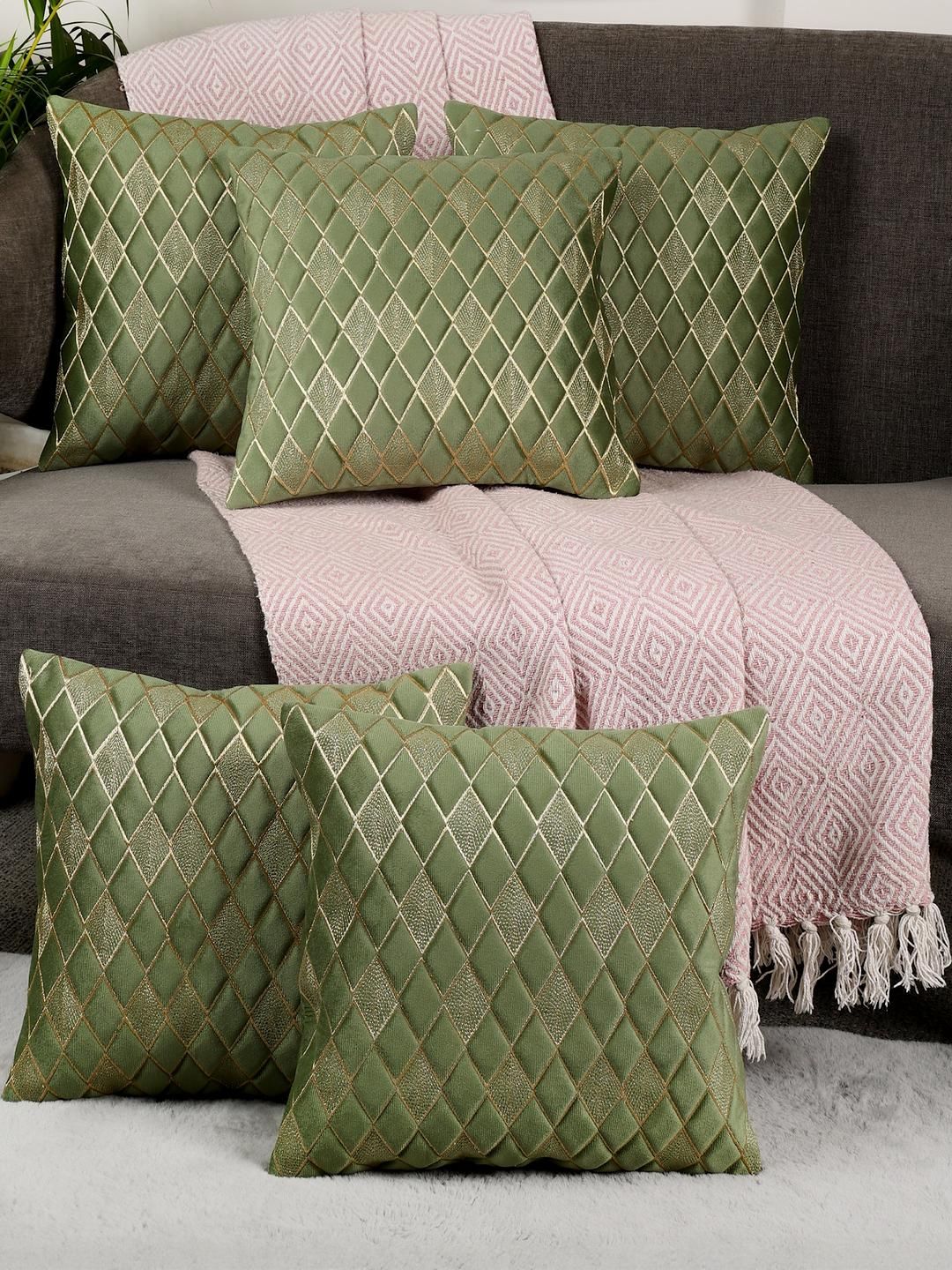 Diamond Embroidered Velvet Cushion Covers-image-42