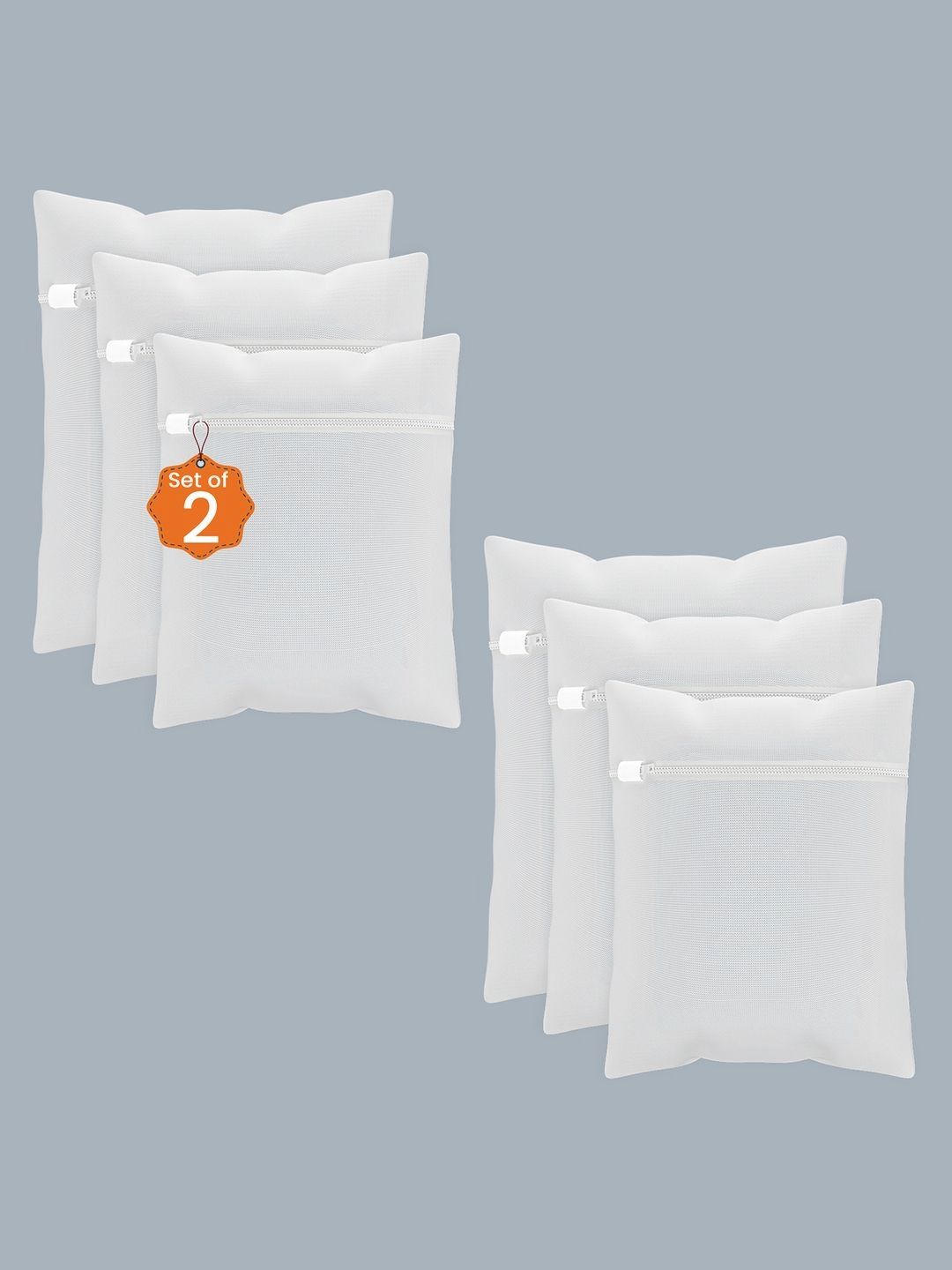 Aura 6-Pcs White Reusable Laundry Bags With Zip-image-24