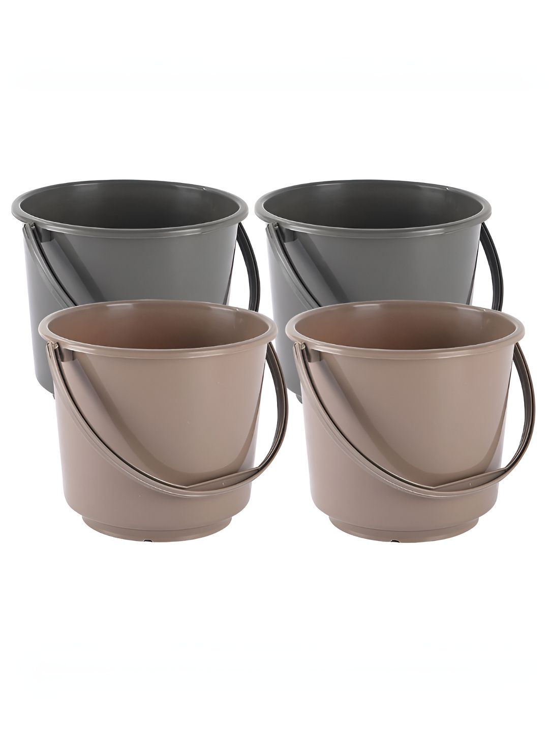Aura Grey & Brown 4 piece Solid Plastic Bath Accessories Set-picture-20