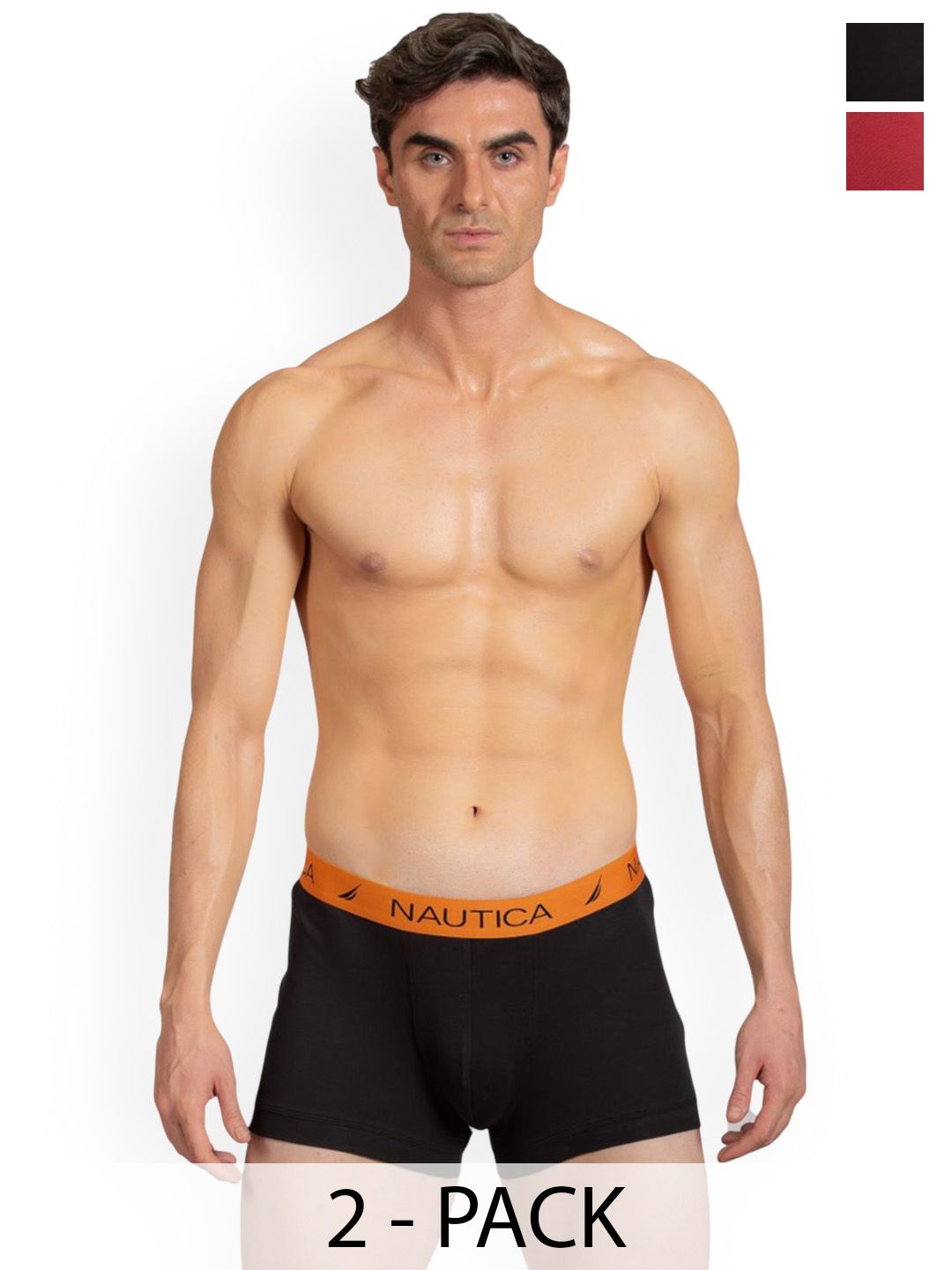 Nautica Pack Of 2 Pure Cotton Trunks N_RTRK01-BLK/RRED-picture-38
