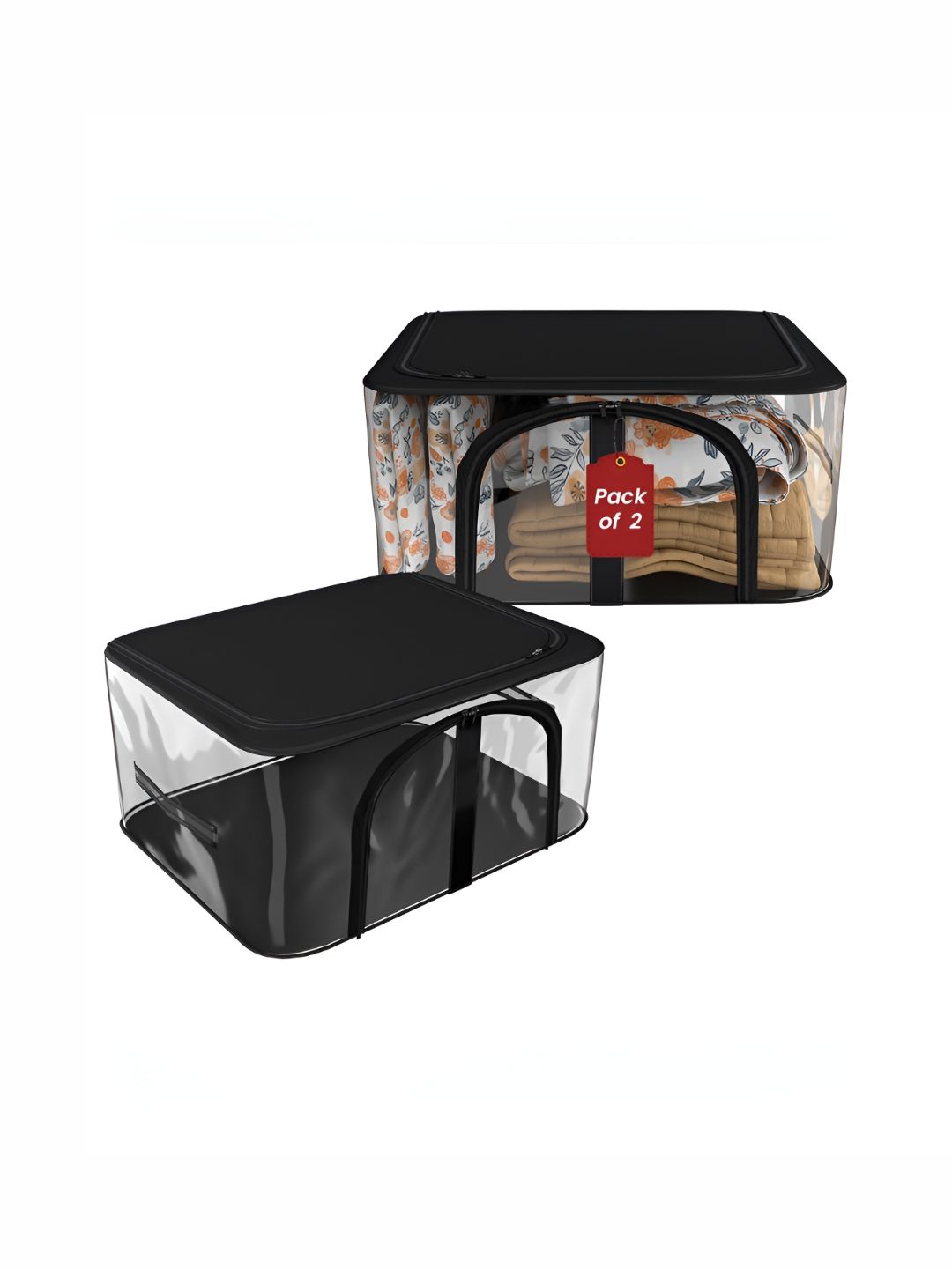 Aura Black Set of 2 Regular Drawer Organiser Organisers-picture-10