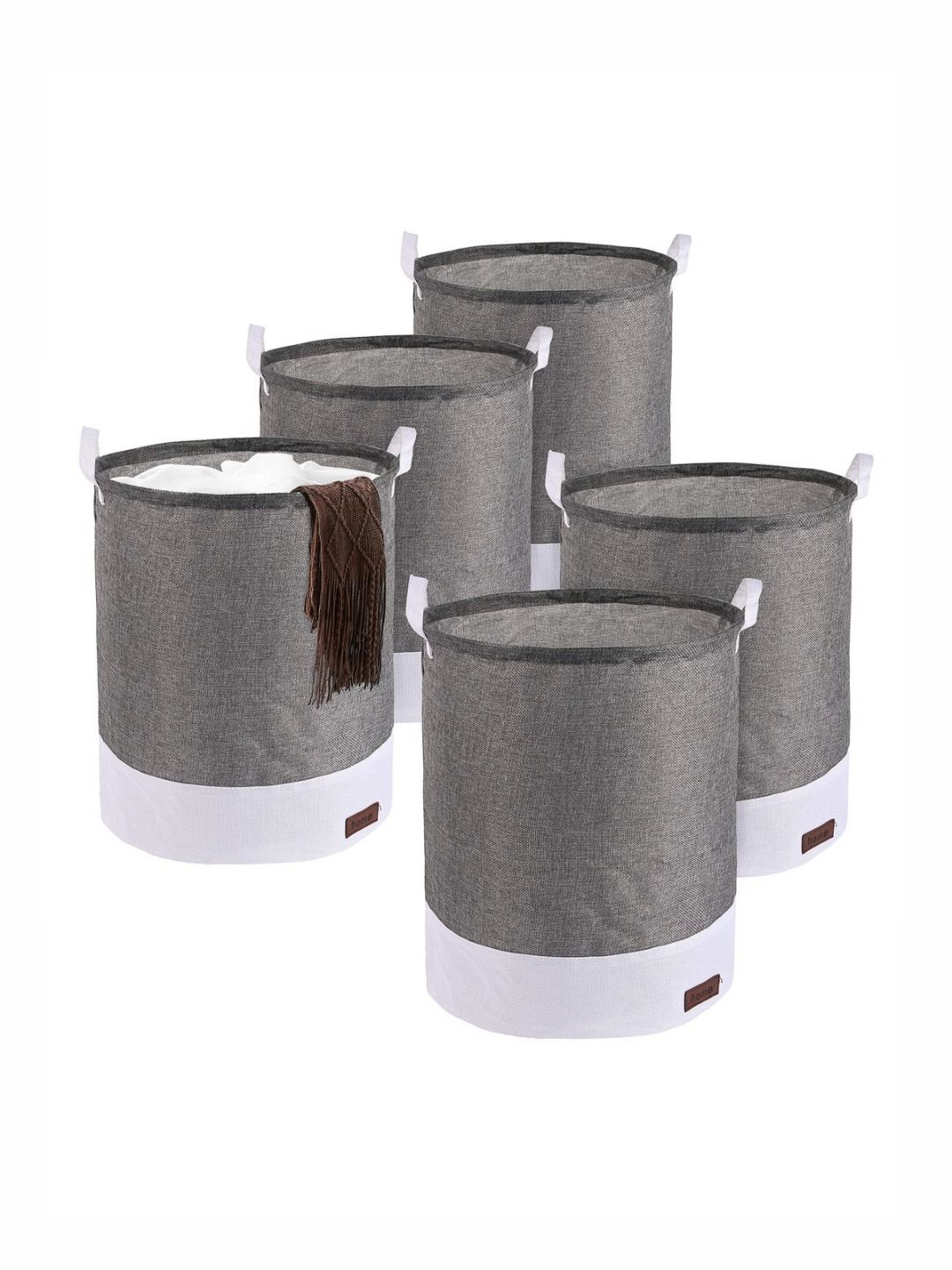 Aura 5-Pcs Grey Foldable Laundry Bags With Handle - 43L-picture-48
