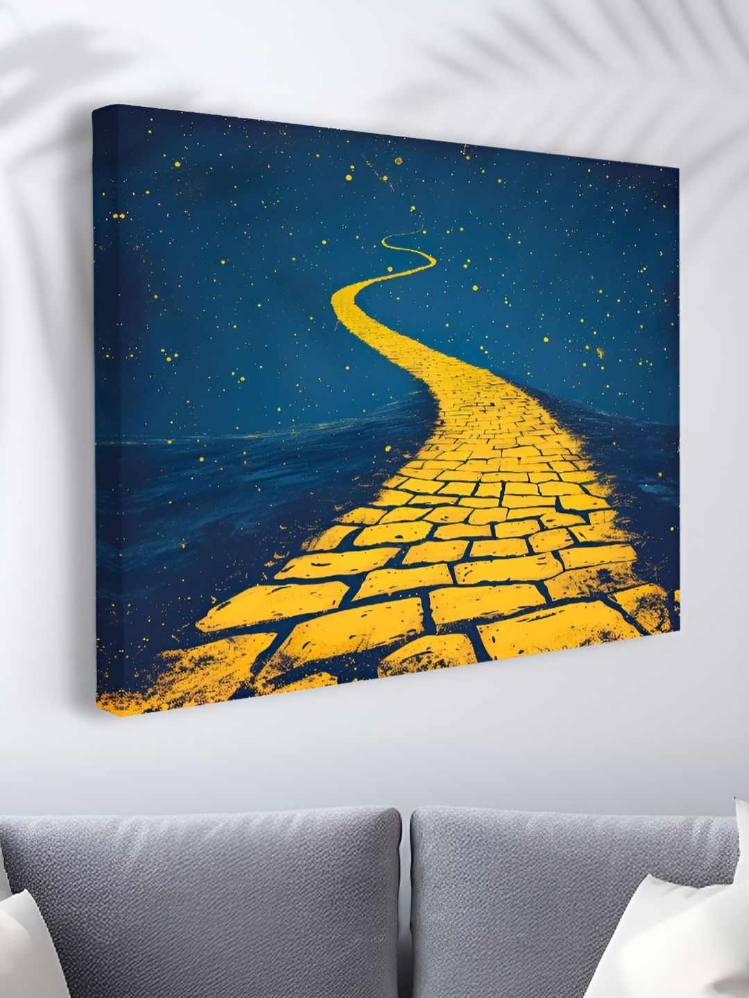 Myntra Elegant Homes Navy Blue & Yellow 1 Piece Canvas Other Wall Paintings-picture-14