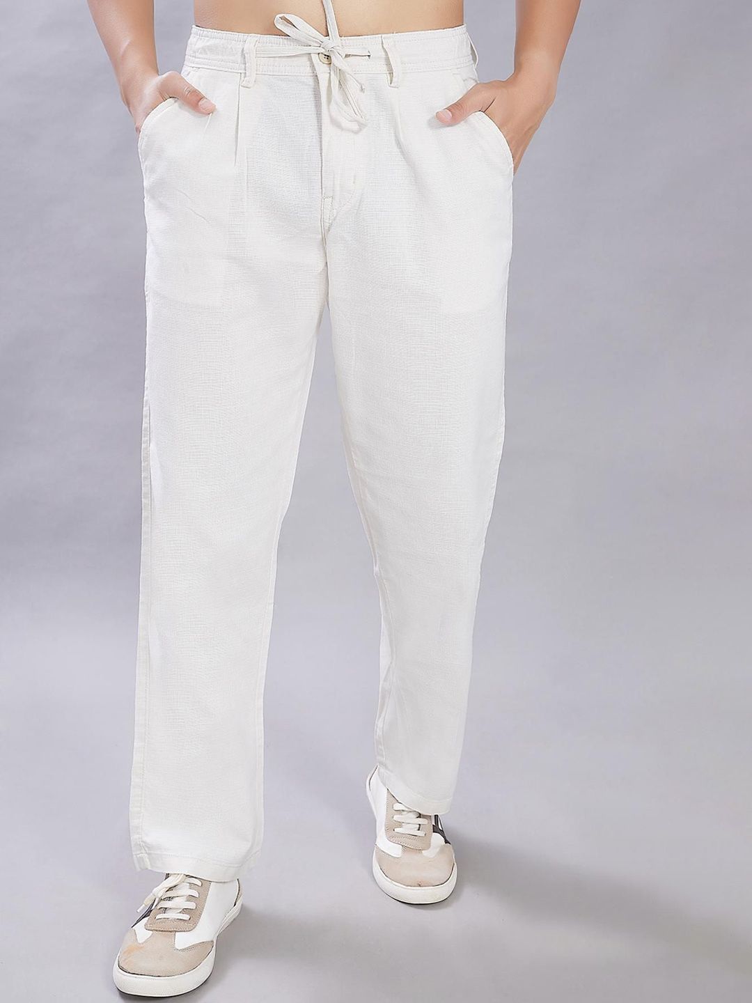 THE BEETEL HOUSE Men Relaxed Loose Fit Easy Wash Trousers-picture-22