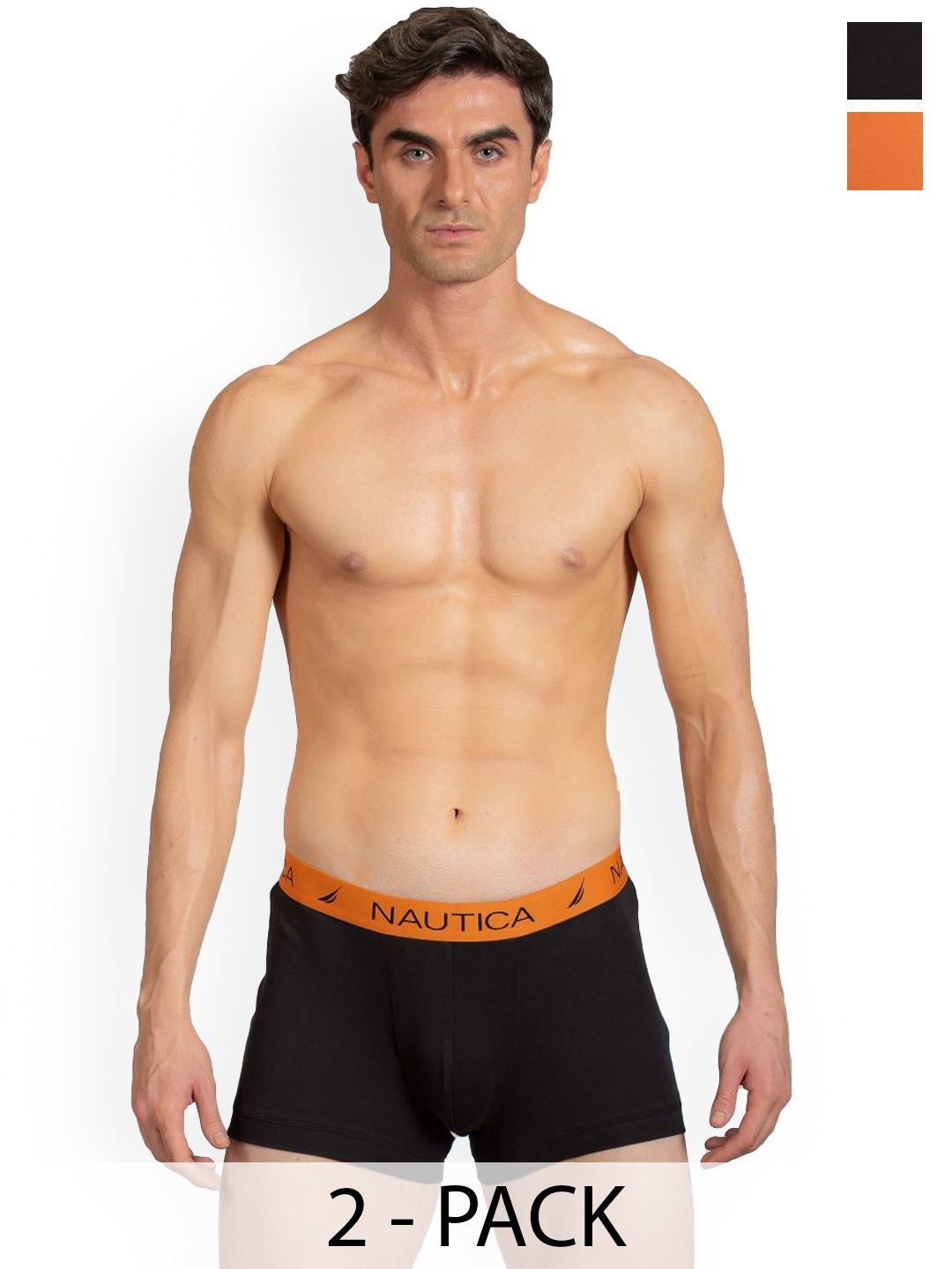 Nautica Pack Of 2 Pure Cotton Trunks N_RTRK01-BLK/RORG-picture-30