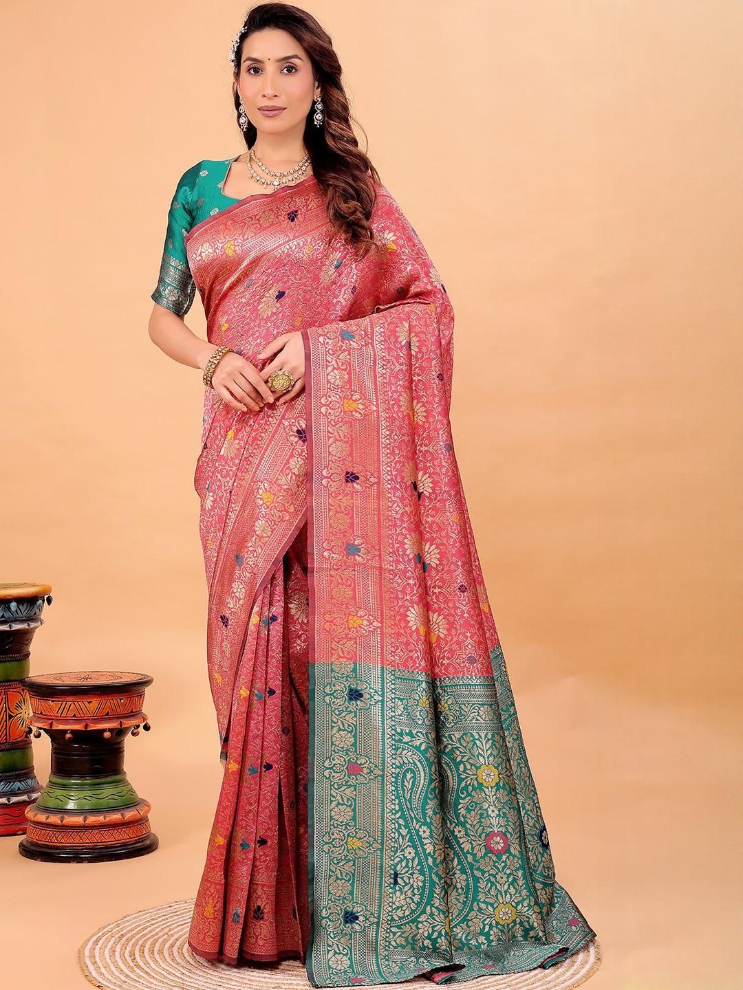Moda Rapido Woven Design Zari Silk Cotton Kanjeevaram Saree-picture-21