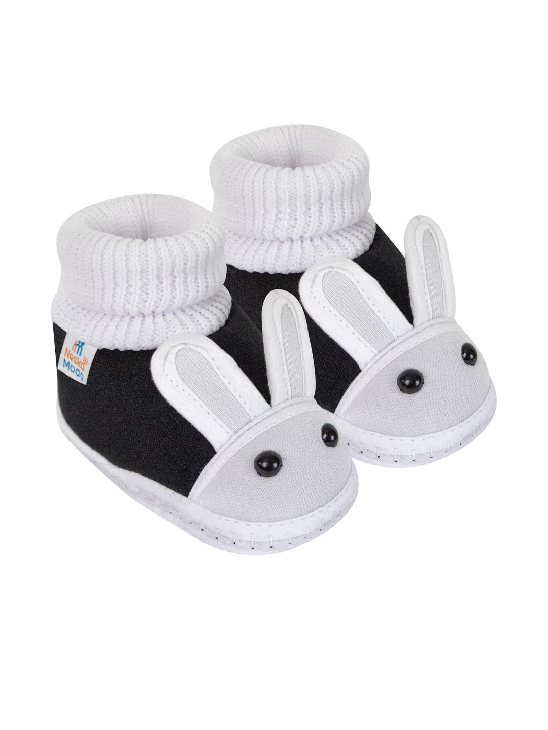 NESKA MODA 12 To 18 Months Non Slip Cotton Rabbit Face Slip On Baby Booties-picture-43