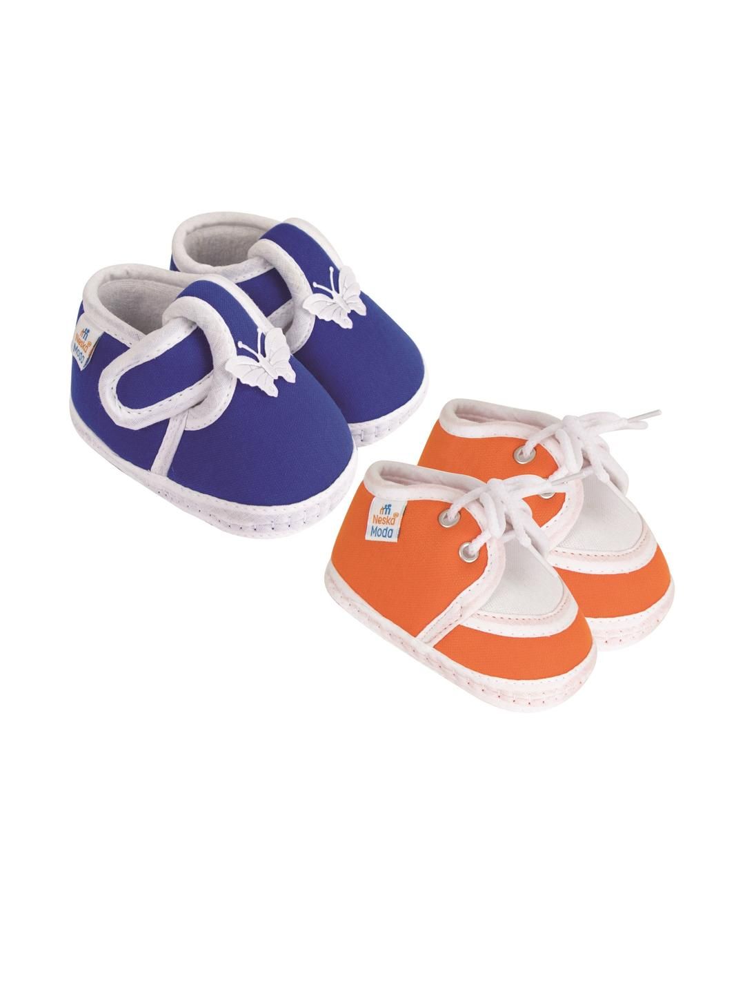 NESKA MODA 12 To 18 Month Non Slip Infants 2 Pair Set Cotton Butterfly Lace Booties-picture-37