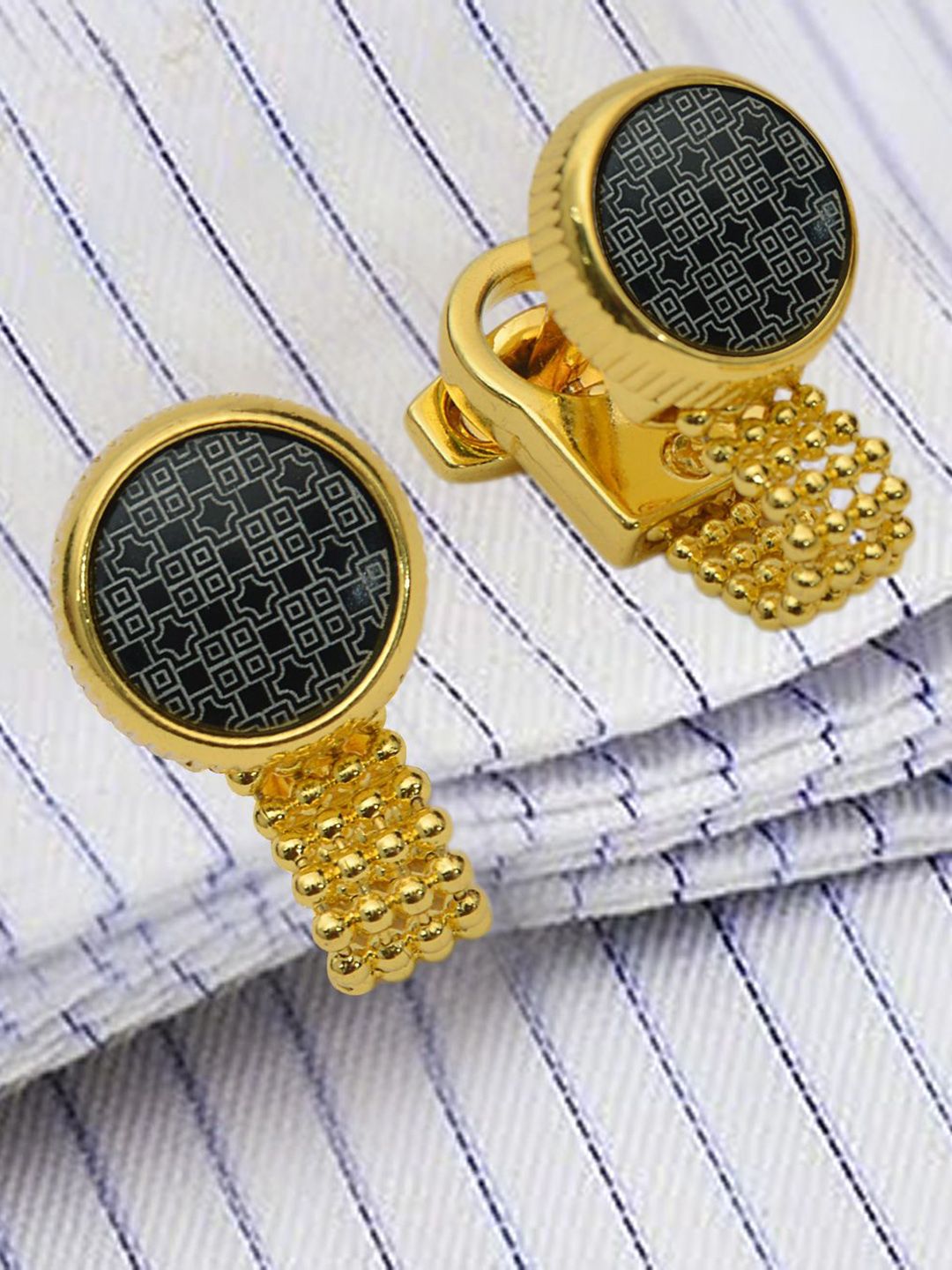 Curren Unisex Set Of 2 Printed Cufflink-picture-42