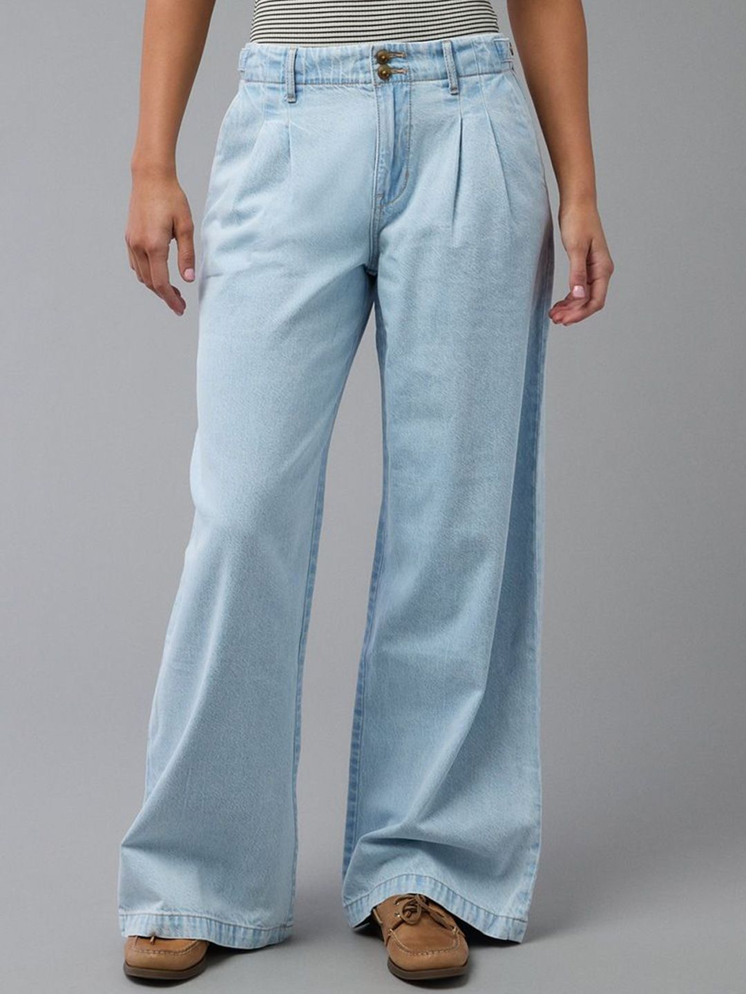 AMERICAN EAGLE OUTFITTERS Women Wide Leg Mid-Rise Jeans-picture-27