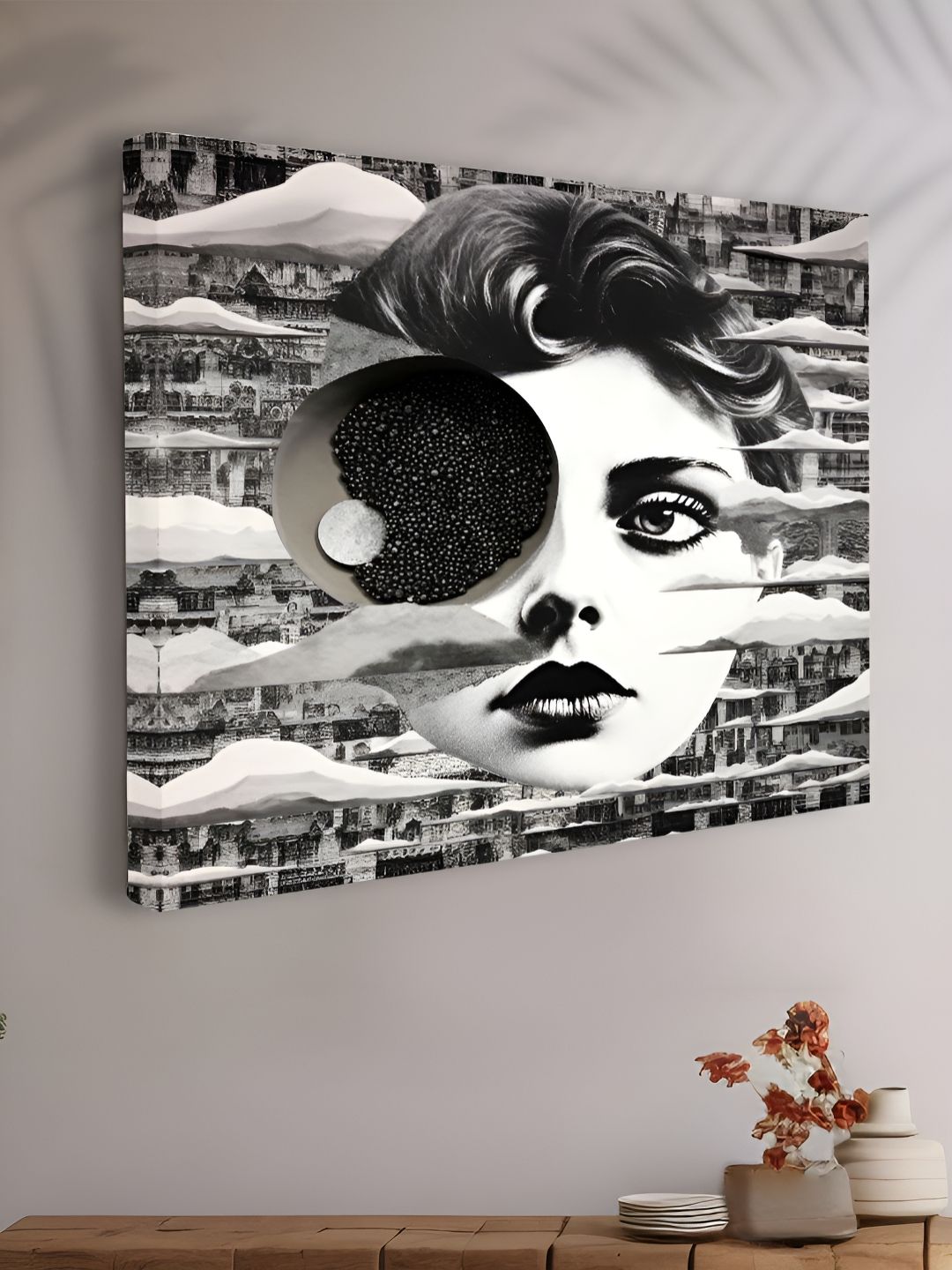 Myntra Elegant Homes Black & White 1 Piece Canvas Other Wall Paintings-picture-20